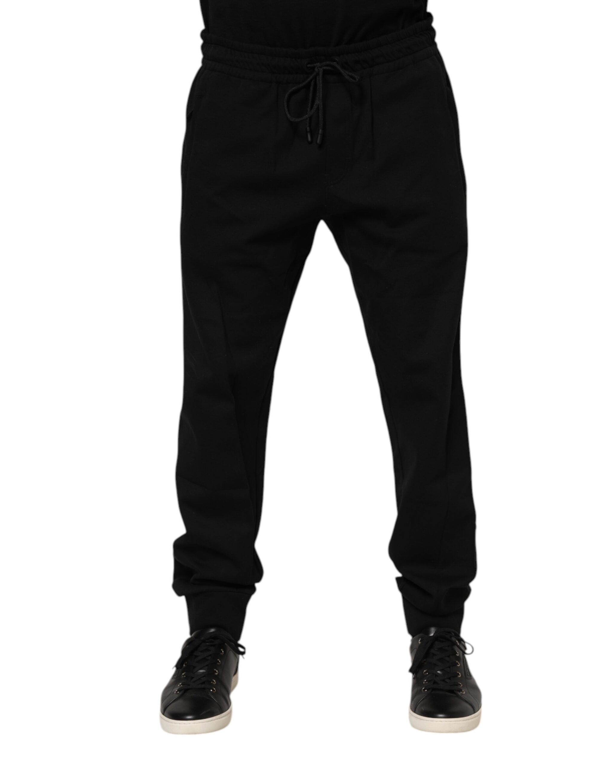 Black Cotton Men Jogger Sweatpants Pants - ventzia