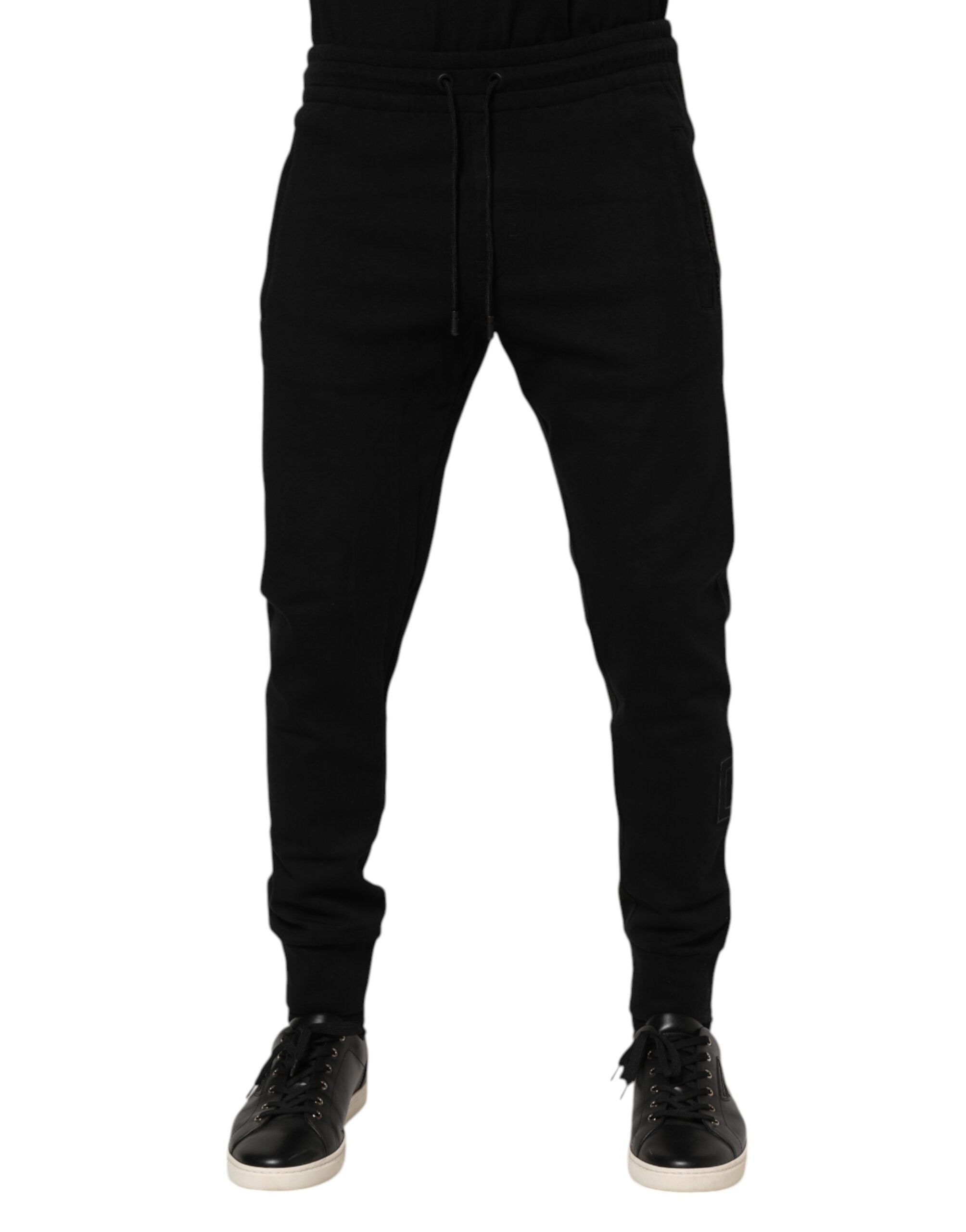 Black Cotton Men Jogger Sweatpants Pants - ventzia