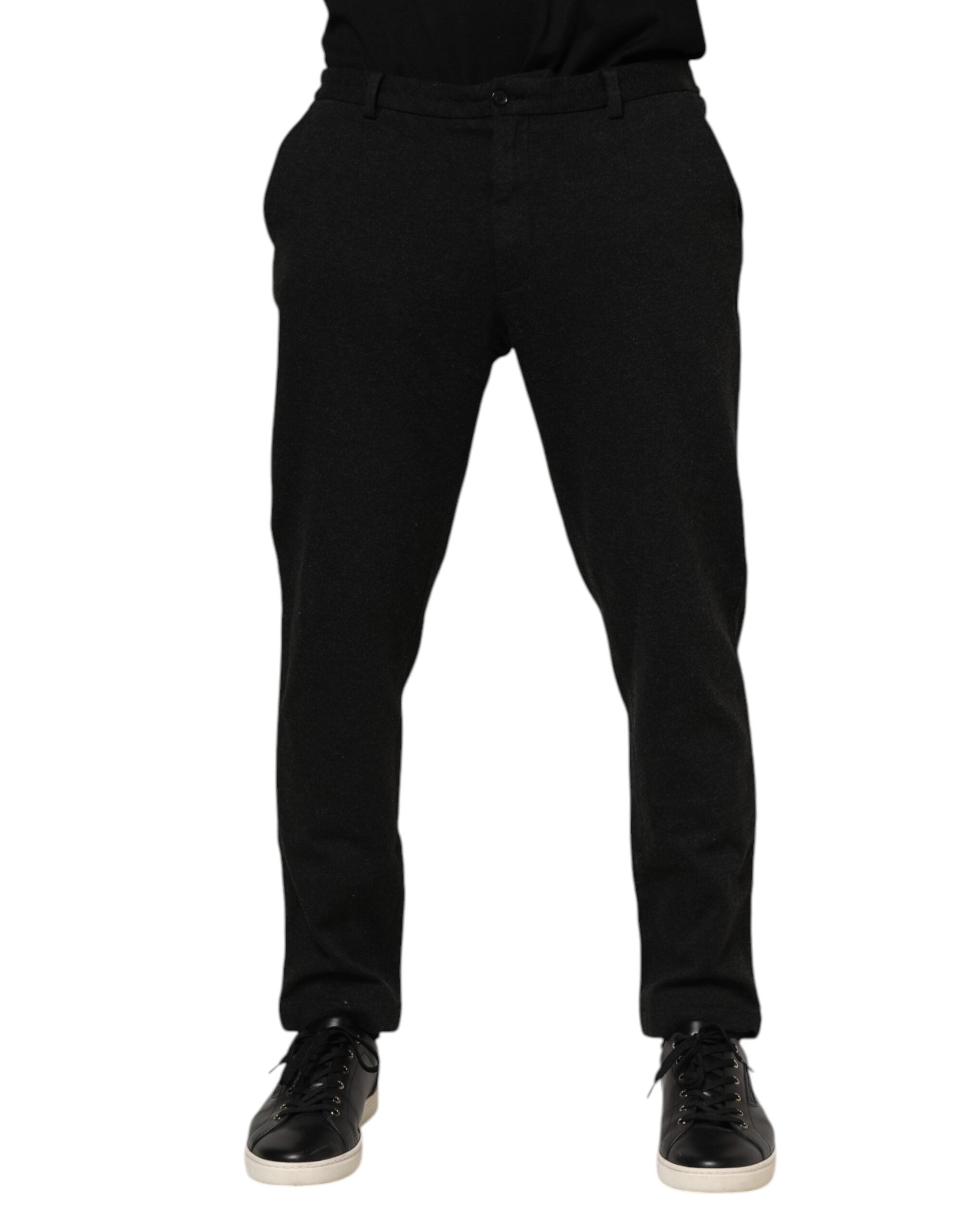 Dark Gray Viscose Dress Men Pants - ventzia