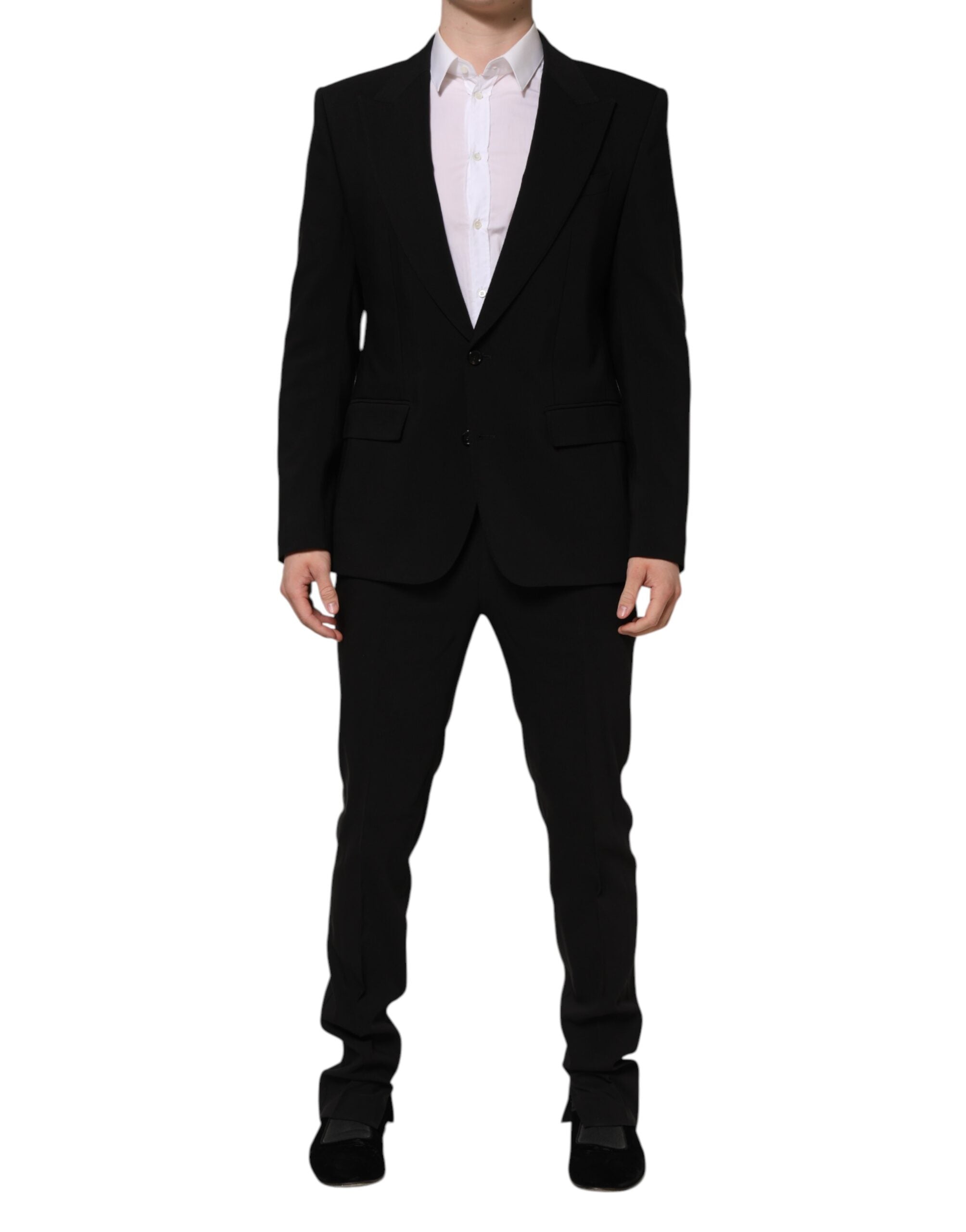 Black MARTINI Single Breasted 2 Piece Suit - ventzia