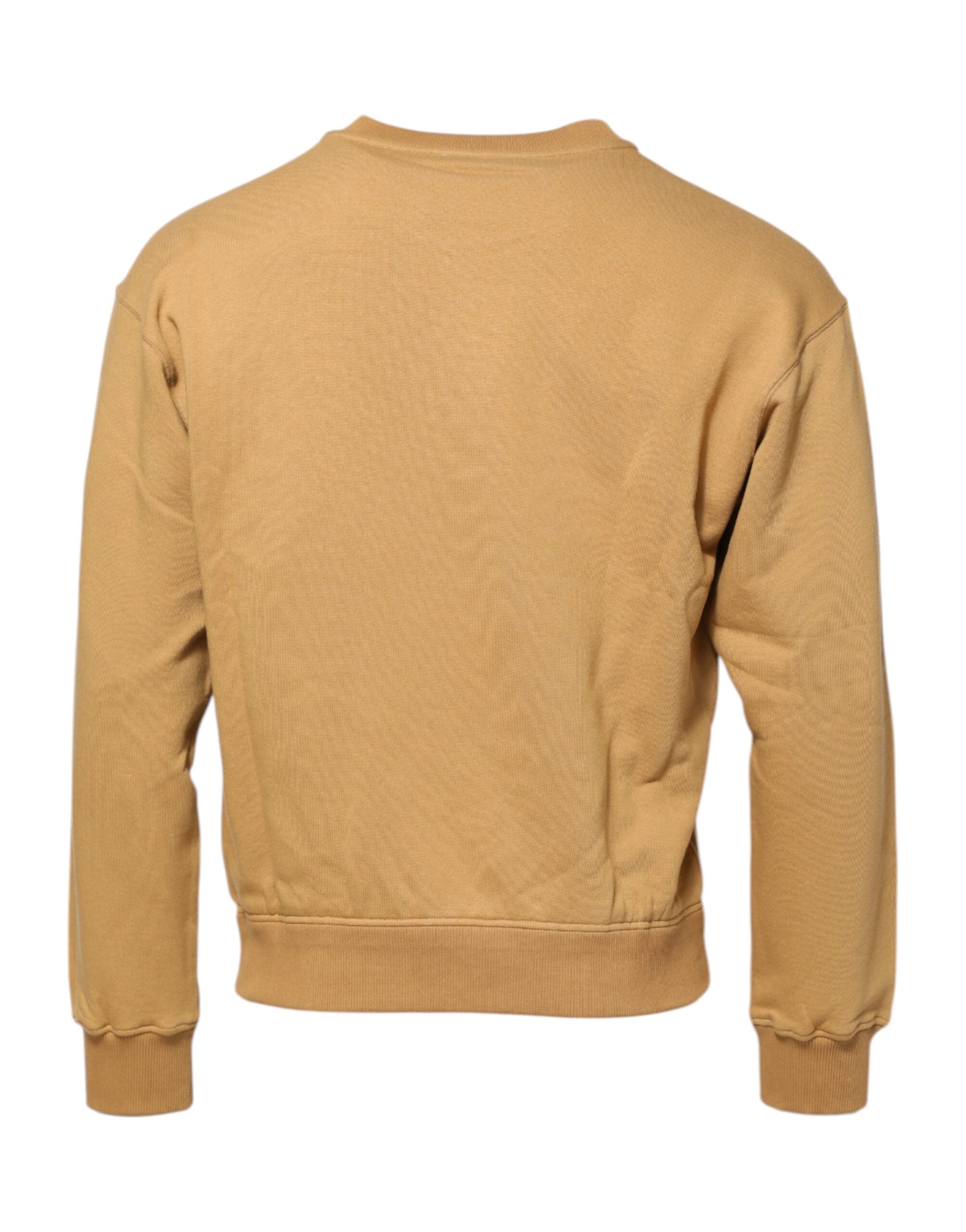 Mustard Cotton DG Embossed Pullover Sweater - ventzia