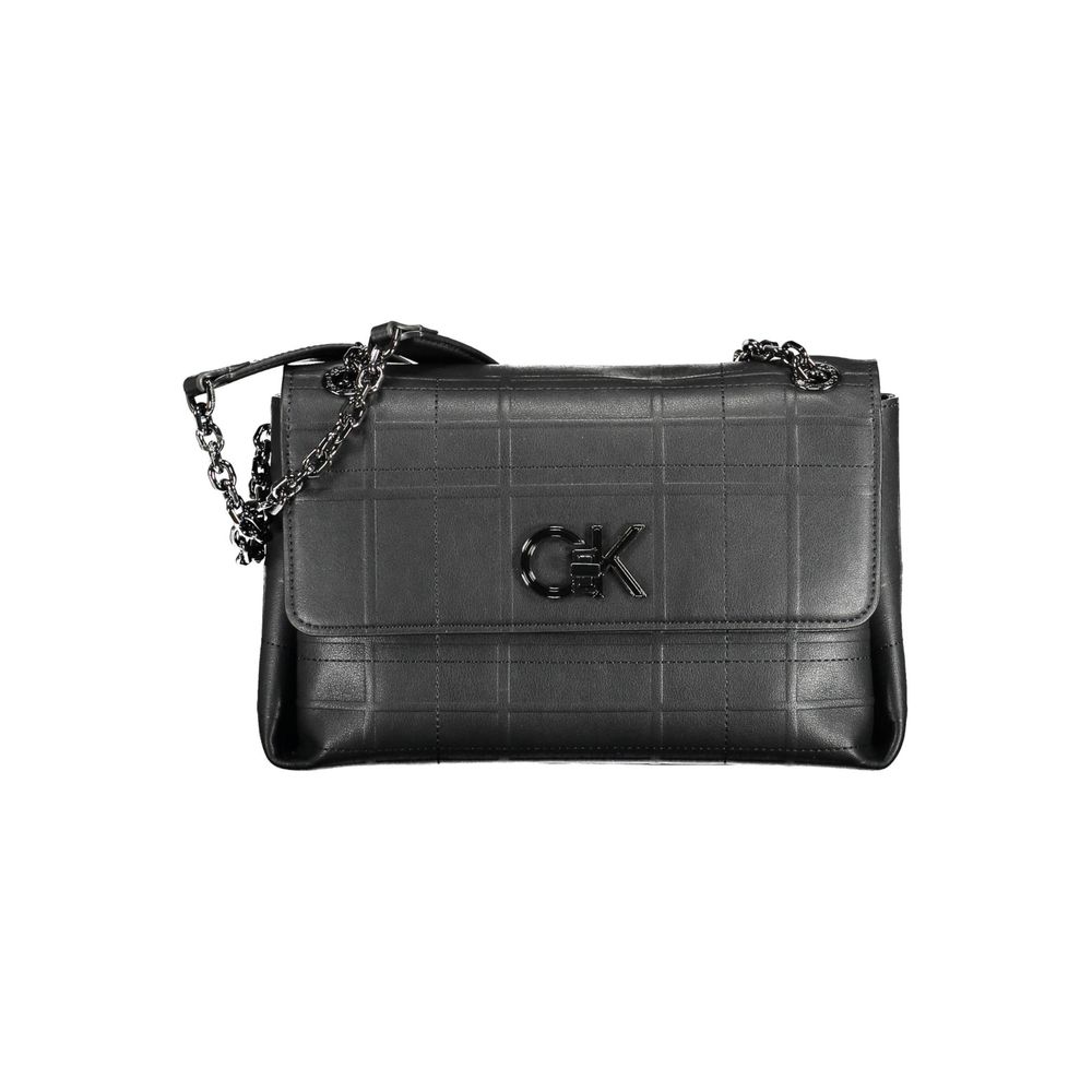 Black Polyester Handbag - ventzia