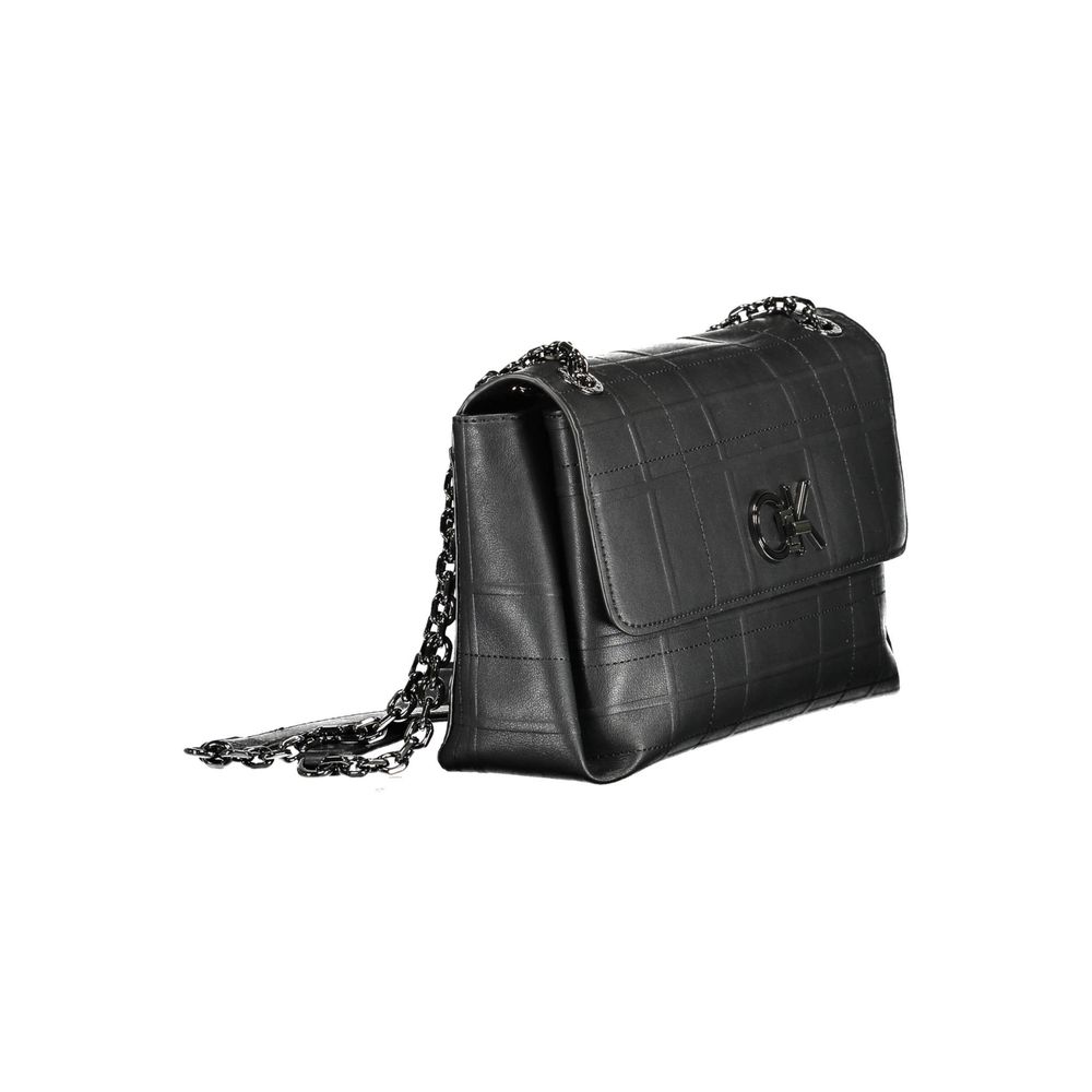 Black Polyester Handbag - ventzia