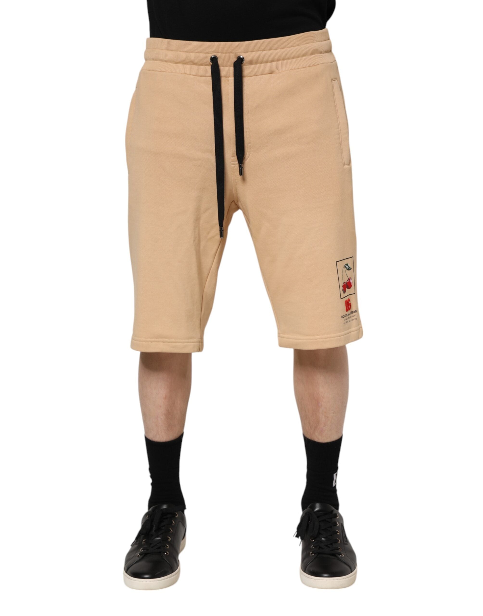 Yellow Cotton Men Bermuda Sweatshorts Shorts - ventzia