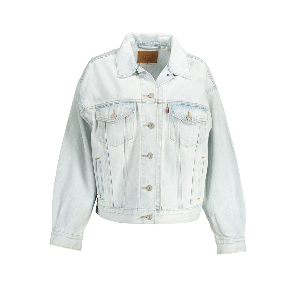Blue Cotton Jackets & Coat - ventzia