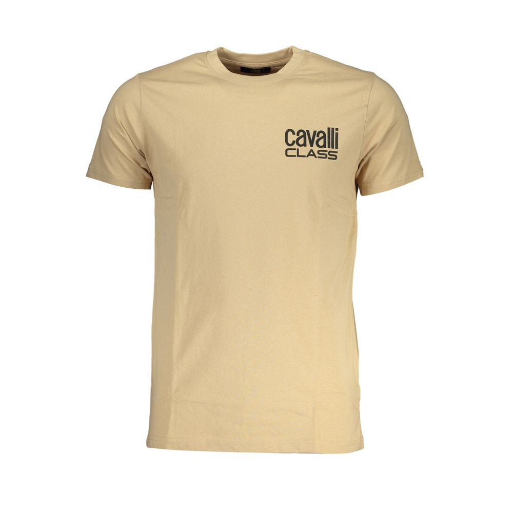 Beige Cotton Men T-Shirt - ventzia
