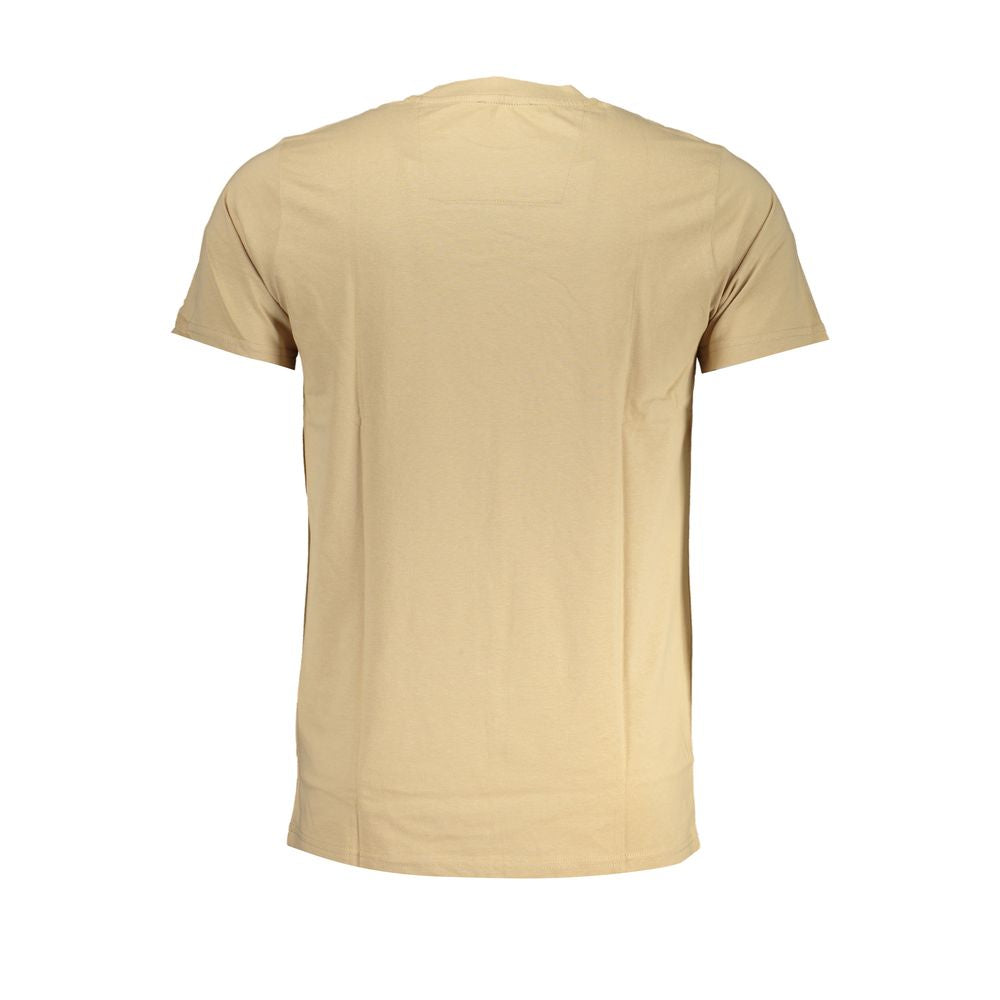 Beige Cotton Men T-Shirt - ventzia
