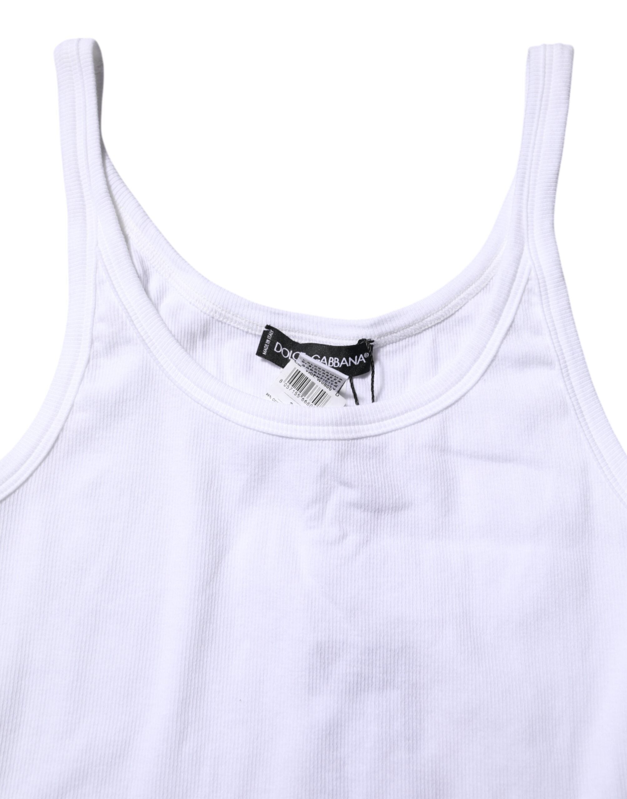 White Sleeveless Round Neck Men Tank T-shirt - ventzia