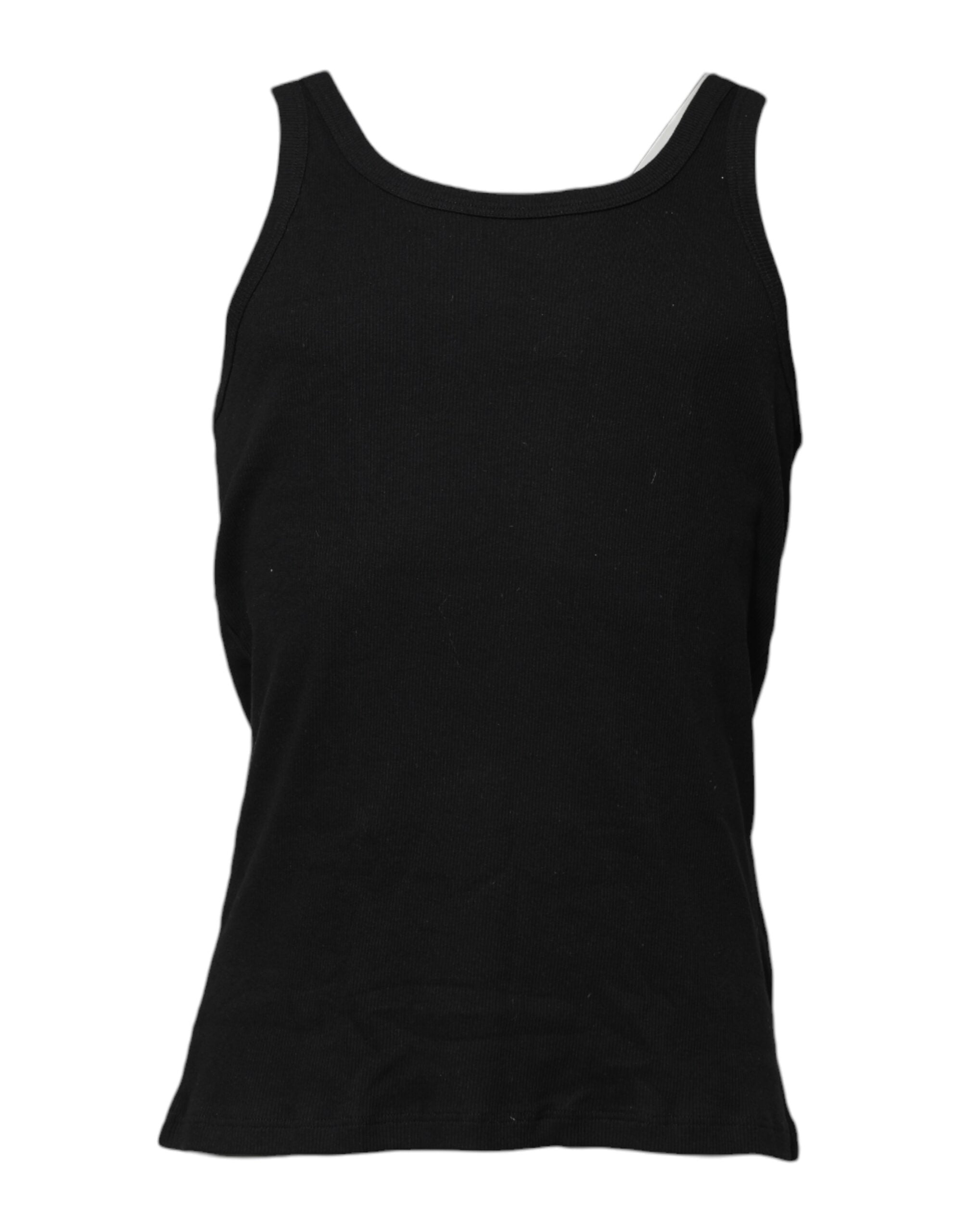 Black Cotton Sleeveless Underwear Tank T-shirt - ventzia