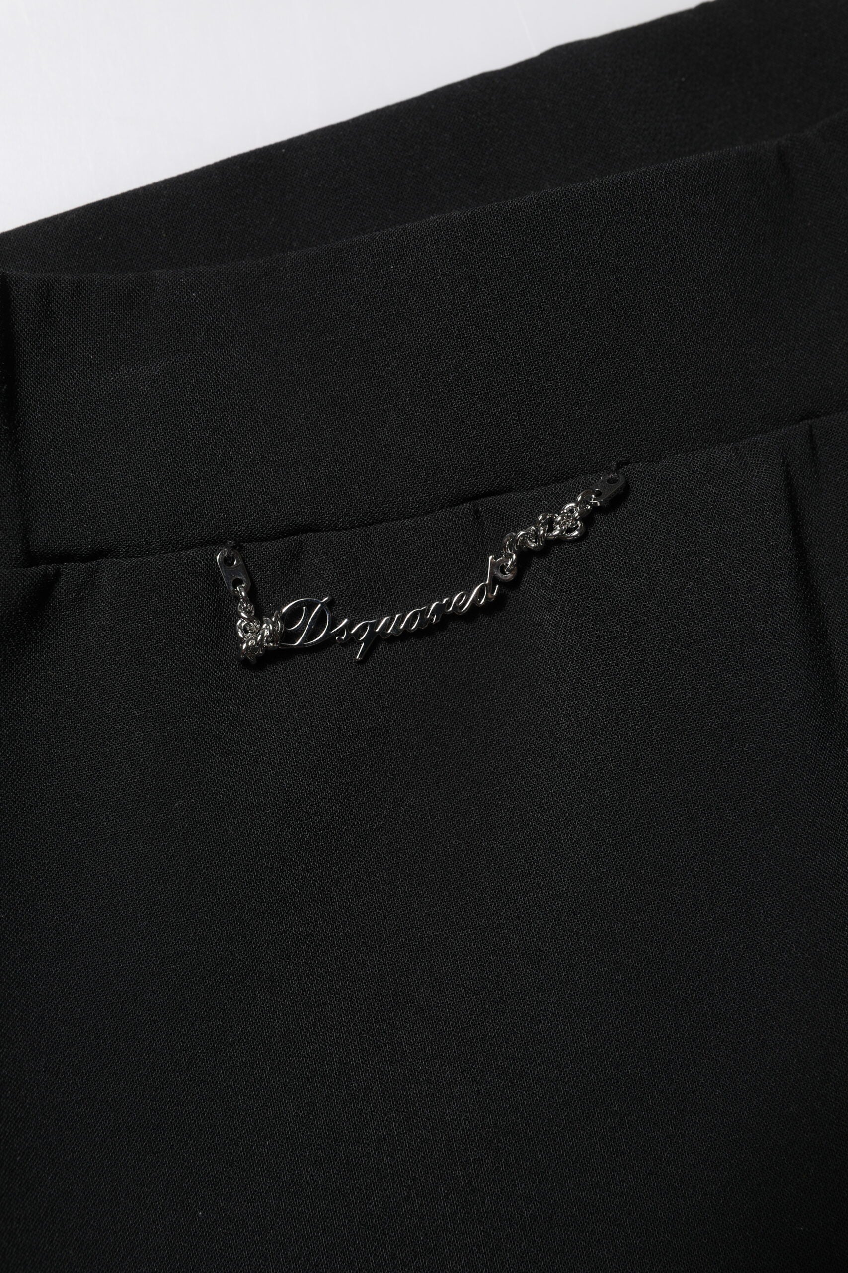 Black Polyester High Waisted Flared Pants - ventzia