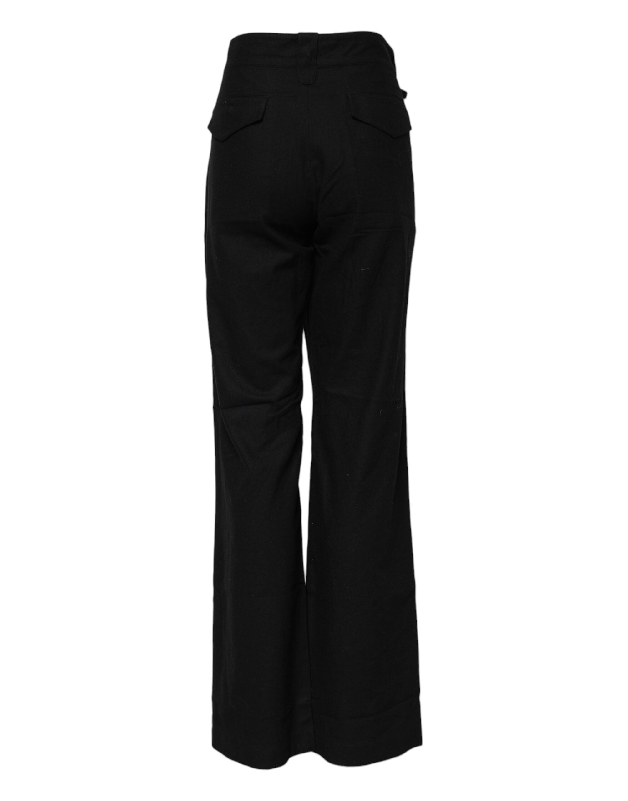 Black Straight Fit High Waist Pants - ventzia
