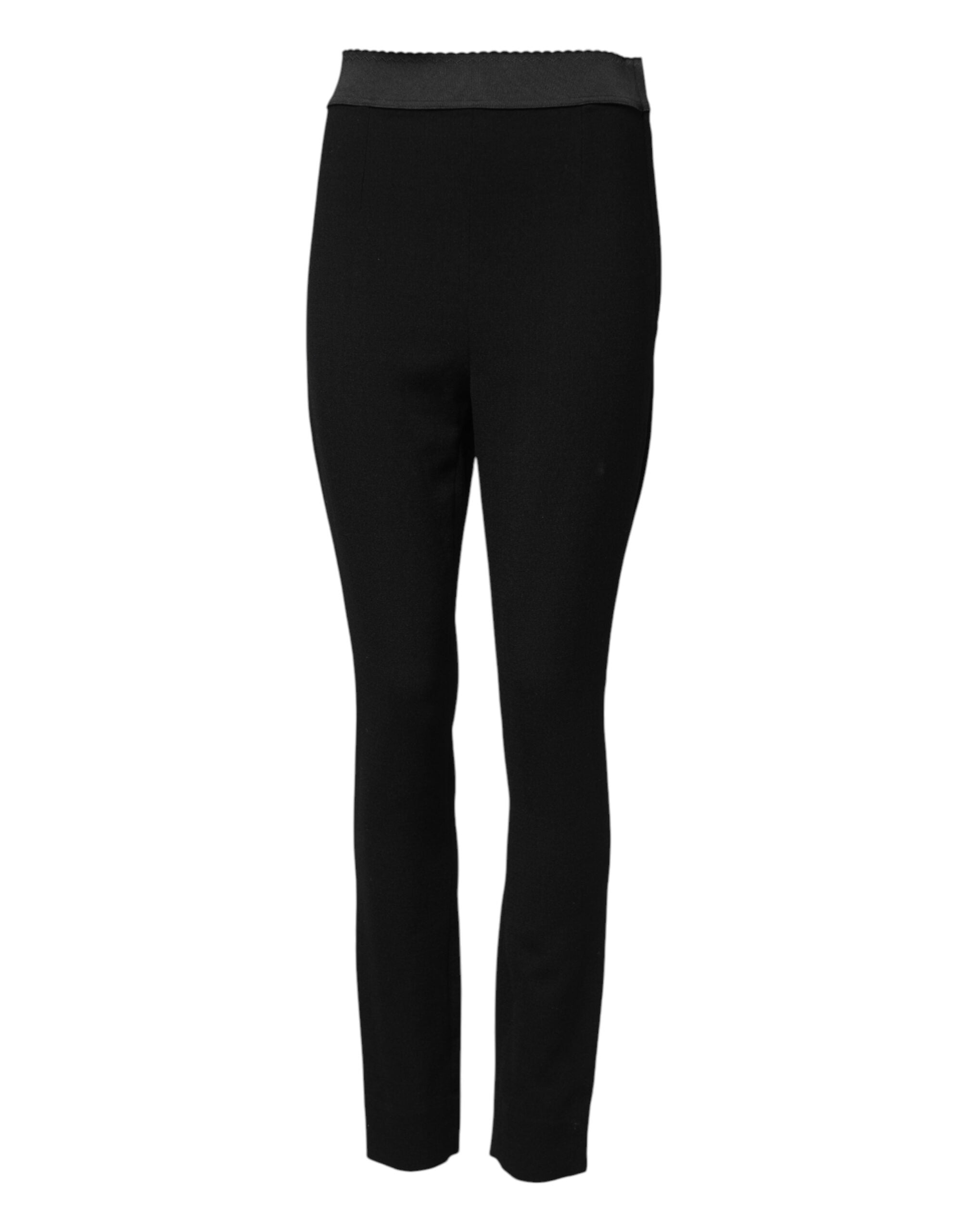 Black Wool Leggings Stretch Pants - ventzia