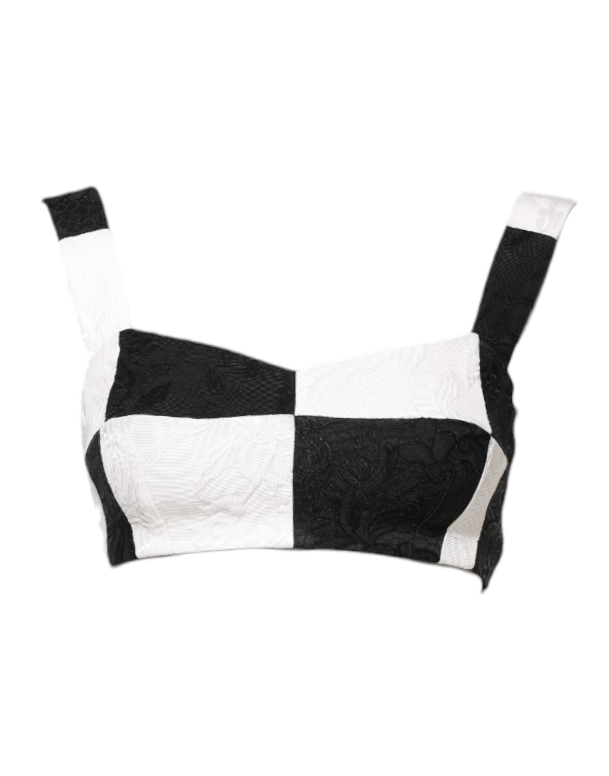 Black White Cropped Bustier Corset Bra Top - ventzia