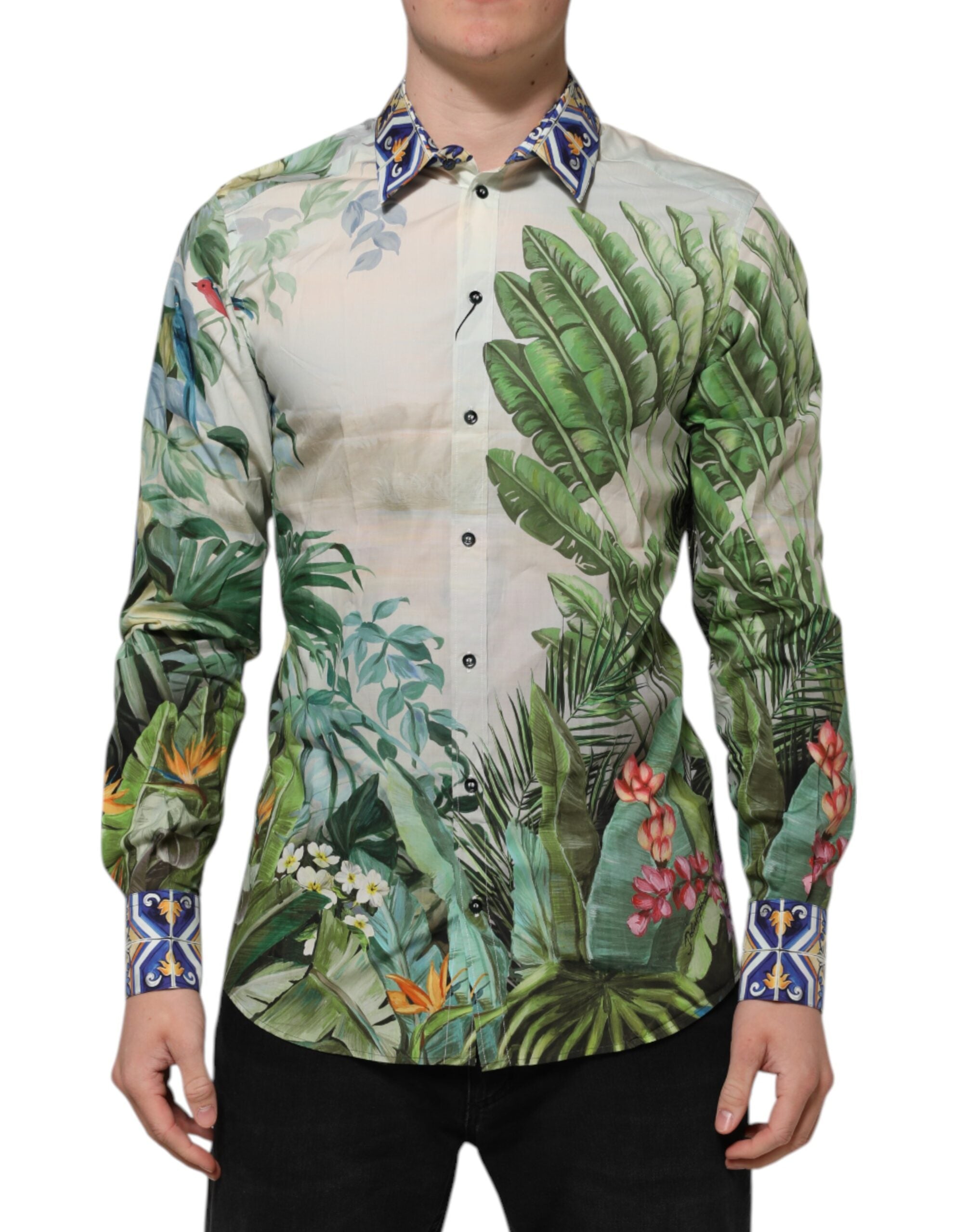 Multicolor Jungle Print GOLD Formal Shirt - ventzia