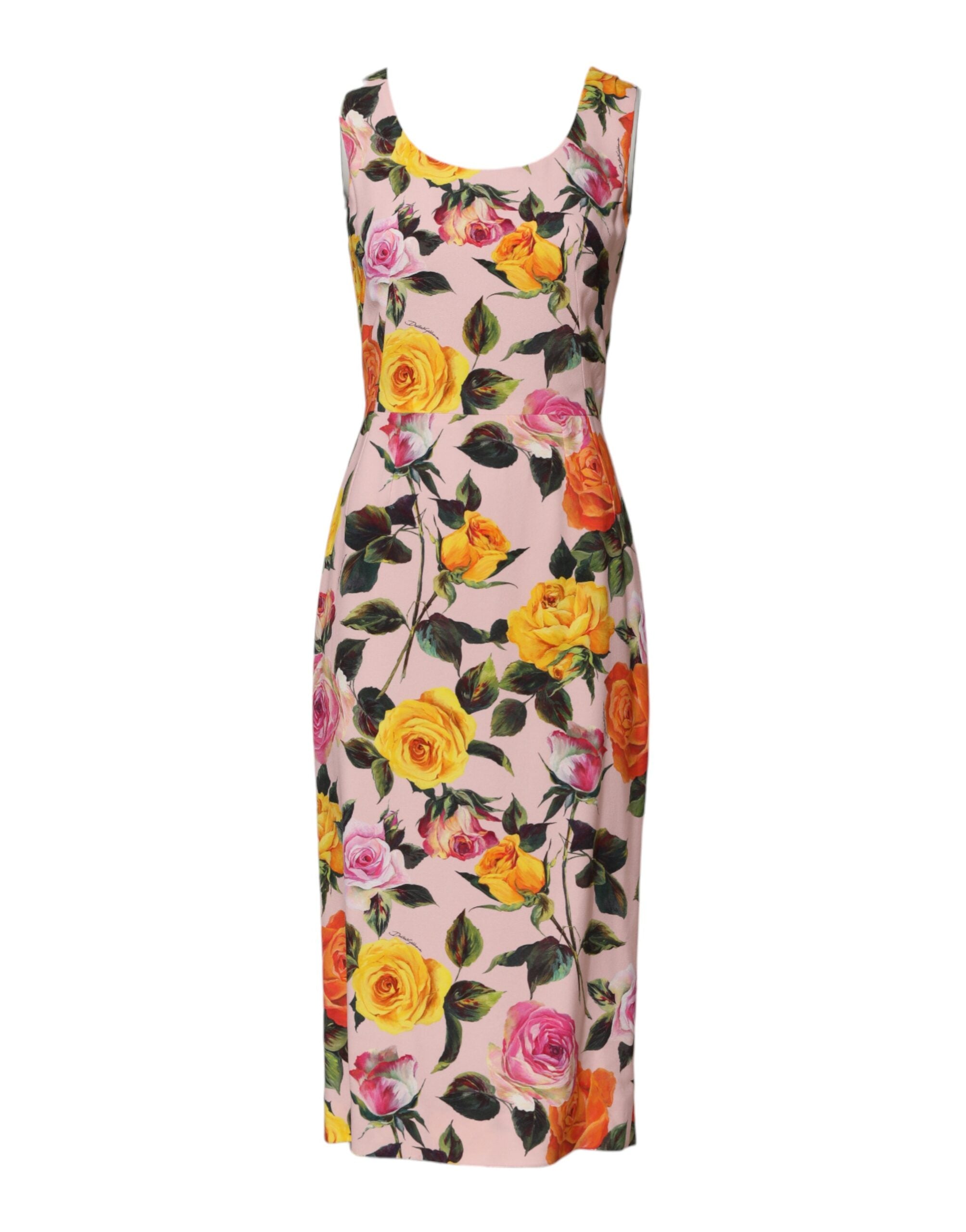 Multicolor Floral Knee Length Sheath Dress - ventzia