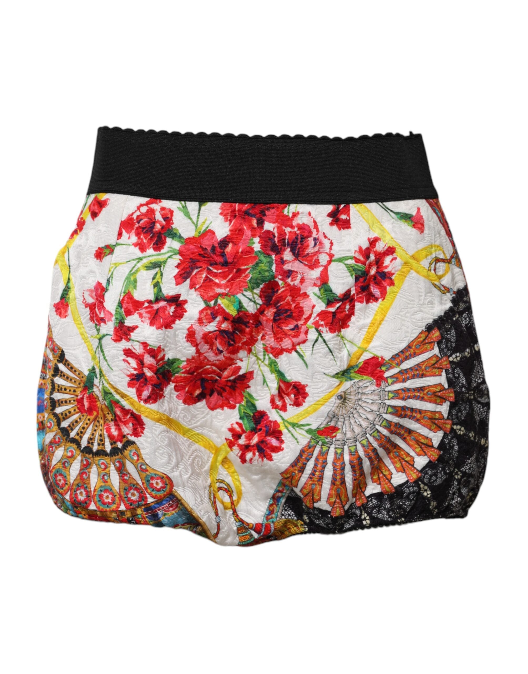 Multicolor Floral High Waist Hot Pants Shorts - ventzia