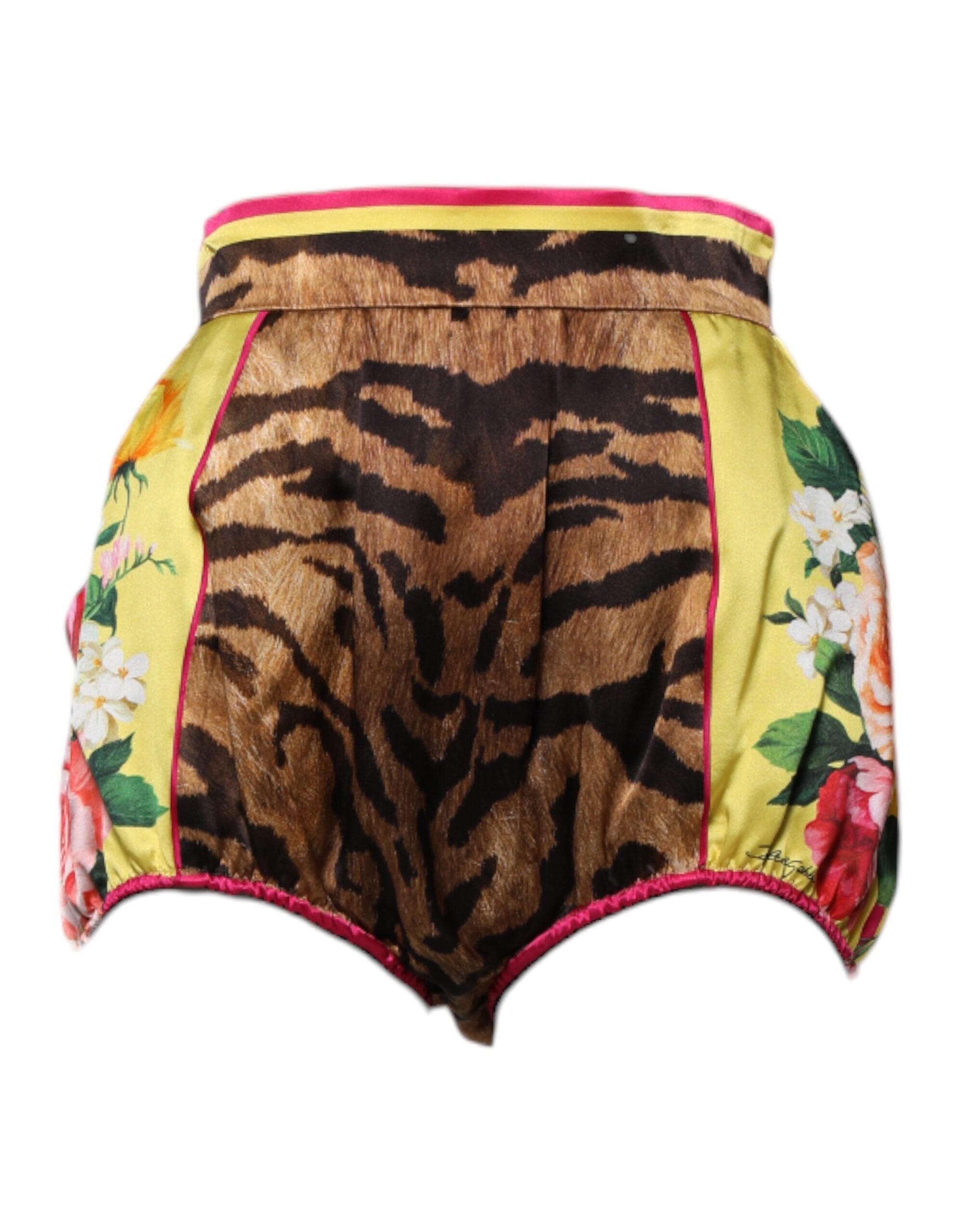 Multicolor Floral High Waist Hot Pants Shorts - ventzia