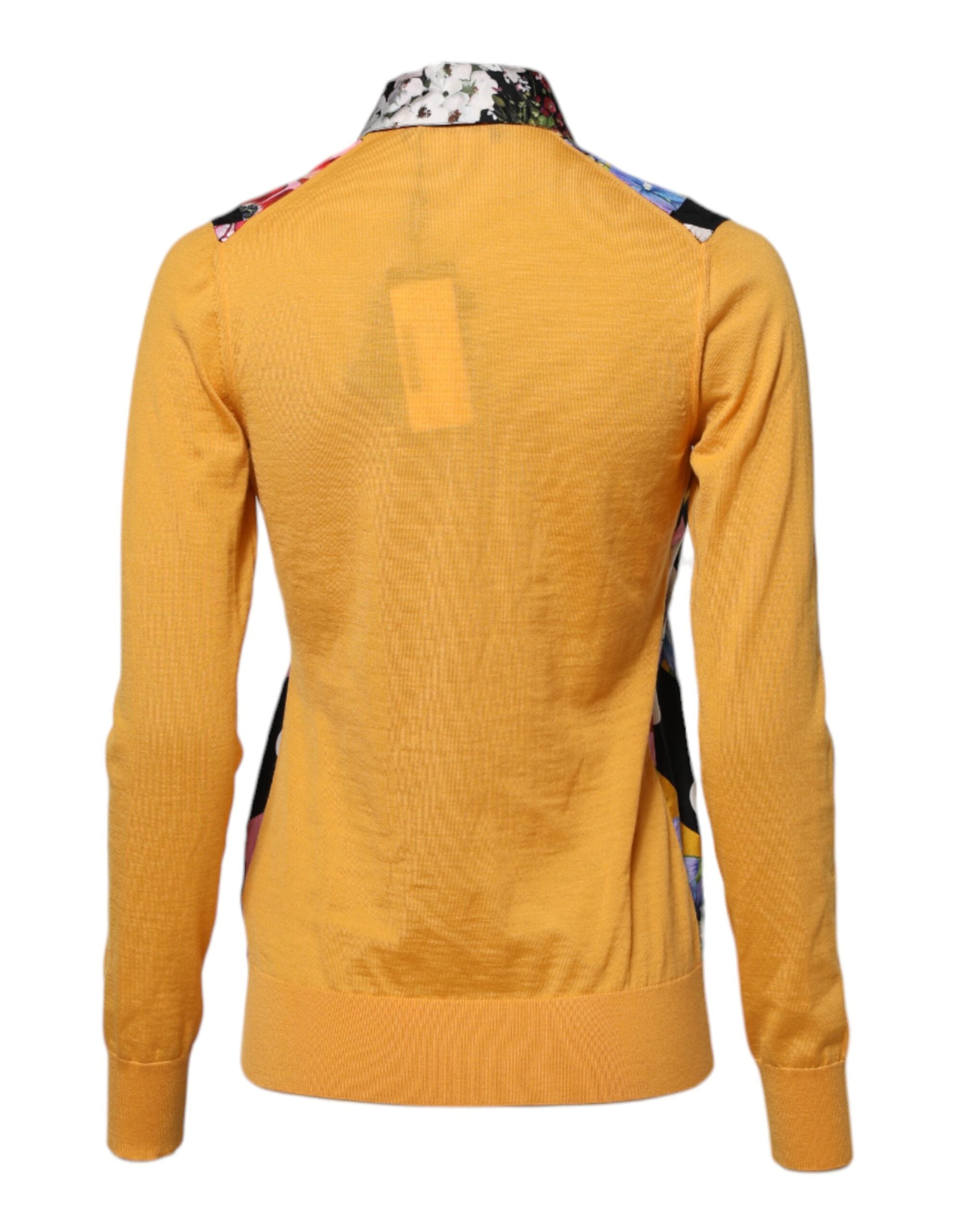 Multicolor Floral Long Sleeves Polo Top - ventzia