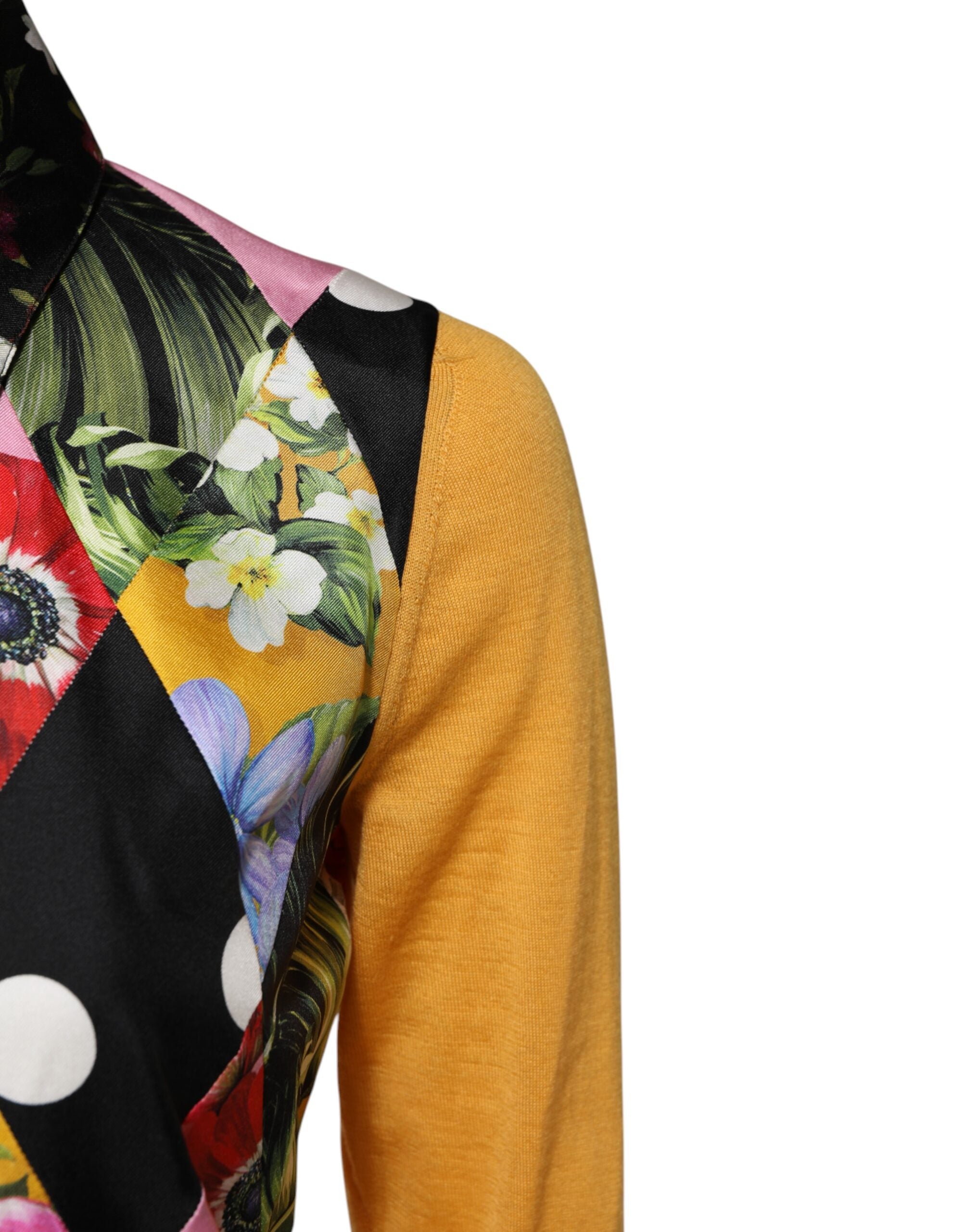 Multicolor Floral Long Sleeves Polo Top - ventzia