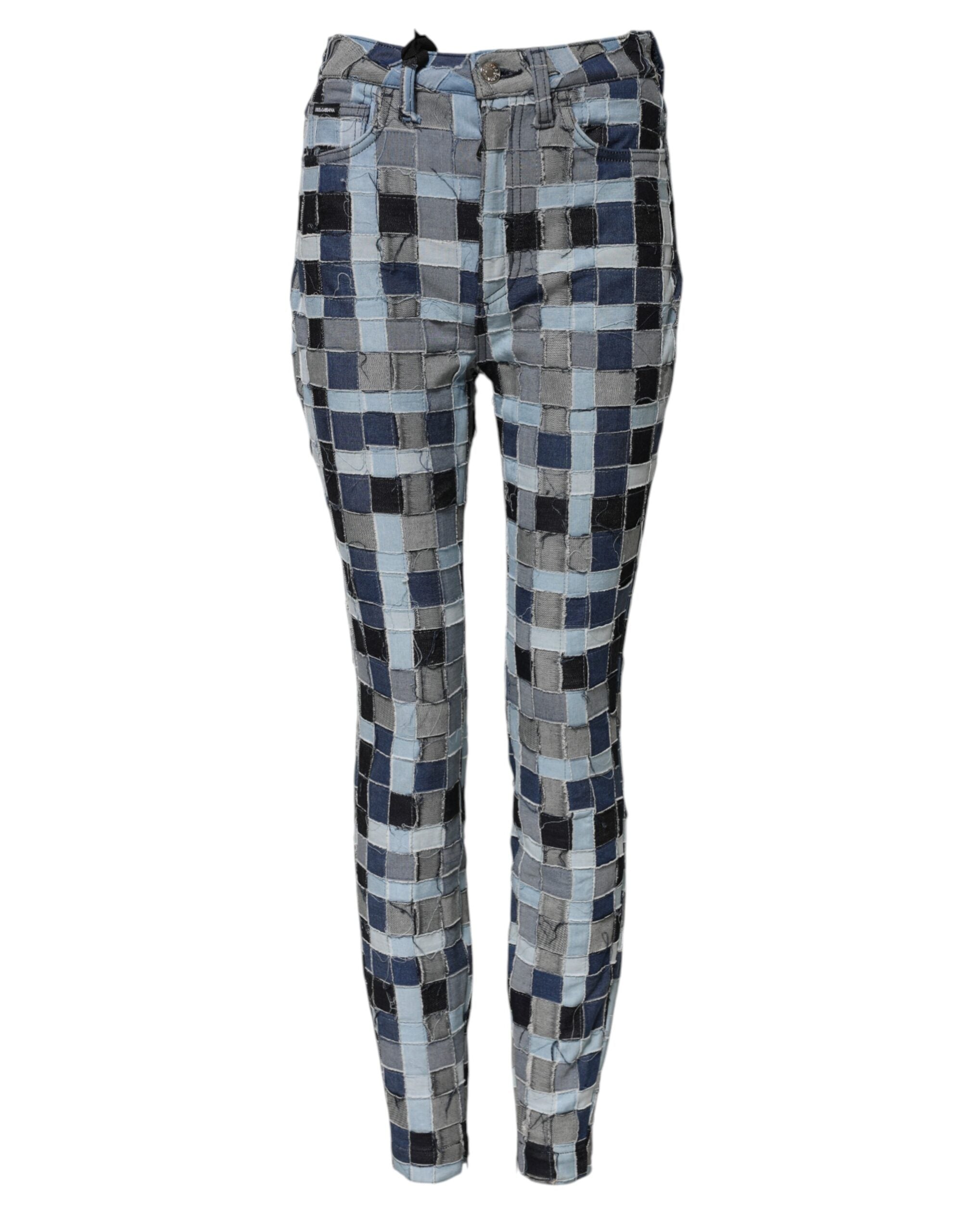 Multicolor Patchwork Skinny Denim Jeans - ventzia