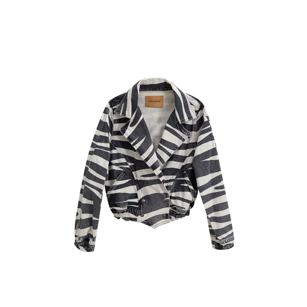 Black And White Cotton Blazer - ventzia
