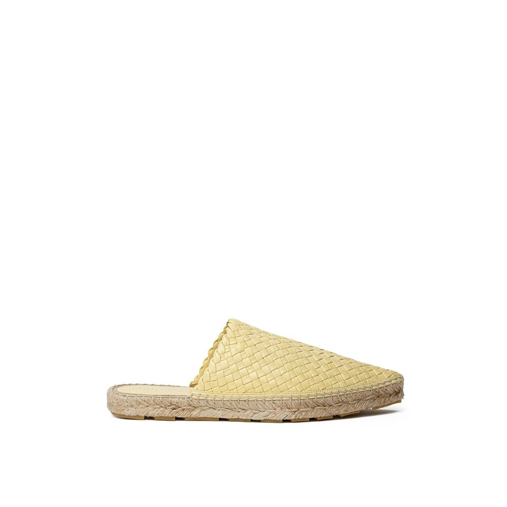 Yellow Leather Espadrille - ventzia