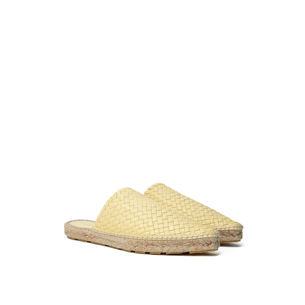 Yellow Leather Espadrille - ventzia
