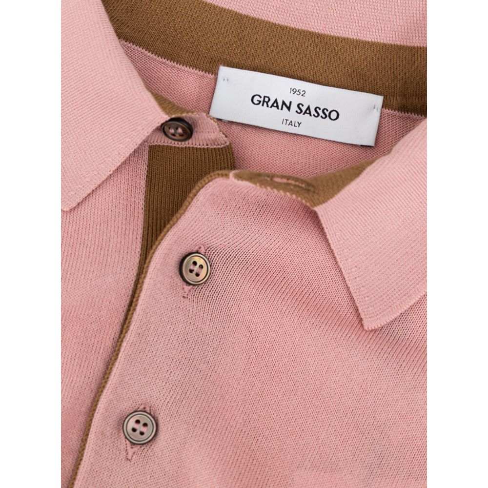 Pink Cotton Polo Shirt - ventzia