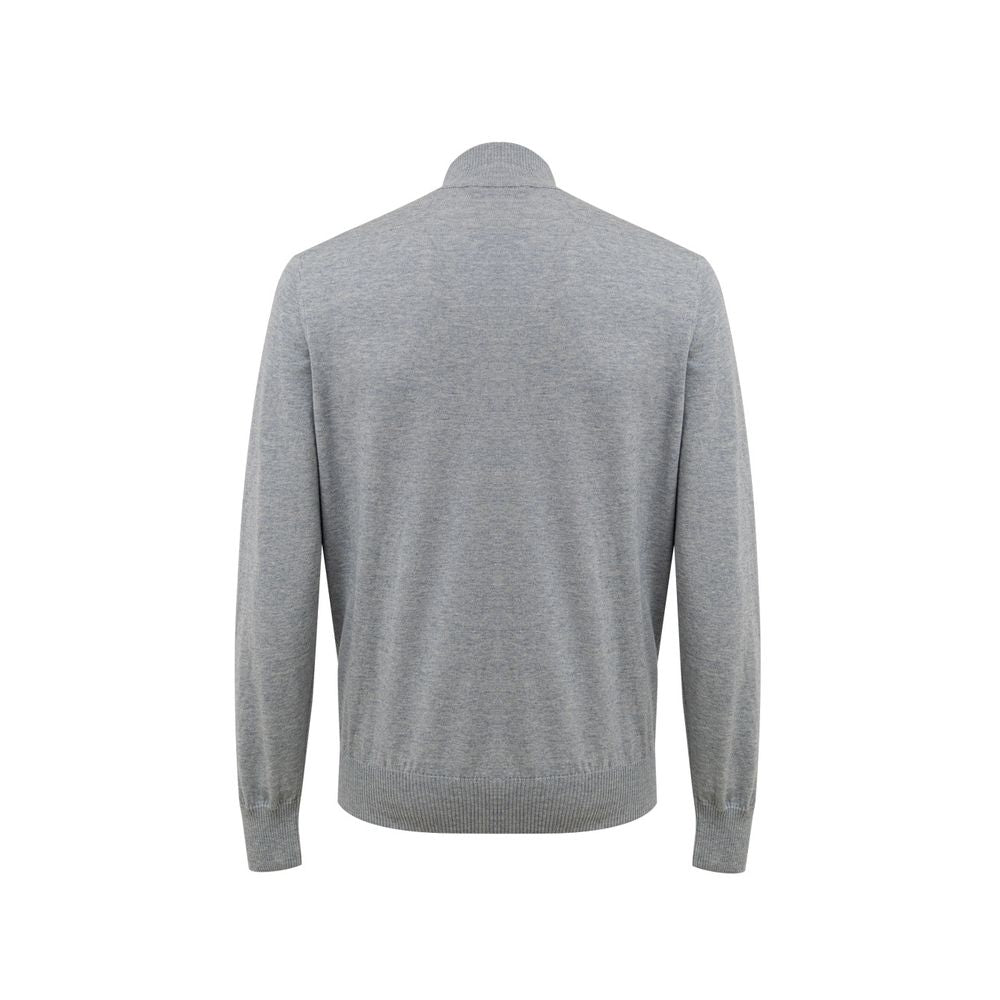 Gray Cotton Cardigan - ventzia