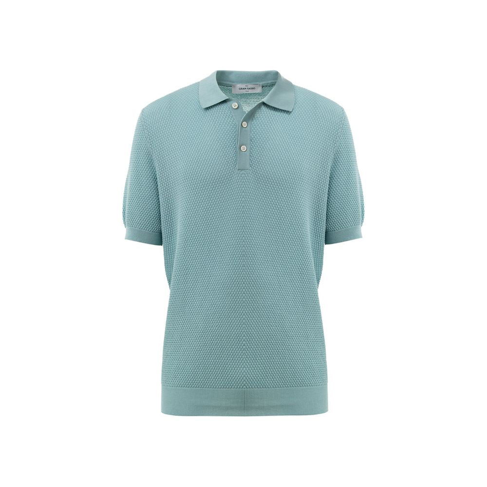 Blue Cotton Polo Shirt - ventzia