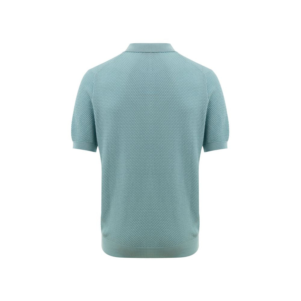 Blue Cotton Polo Shirt - ventzia