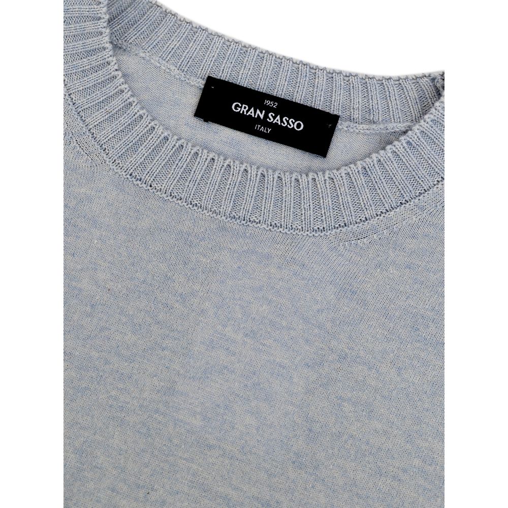 Blue Cotton Sweater - ventzia