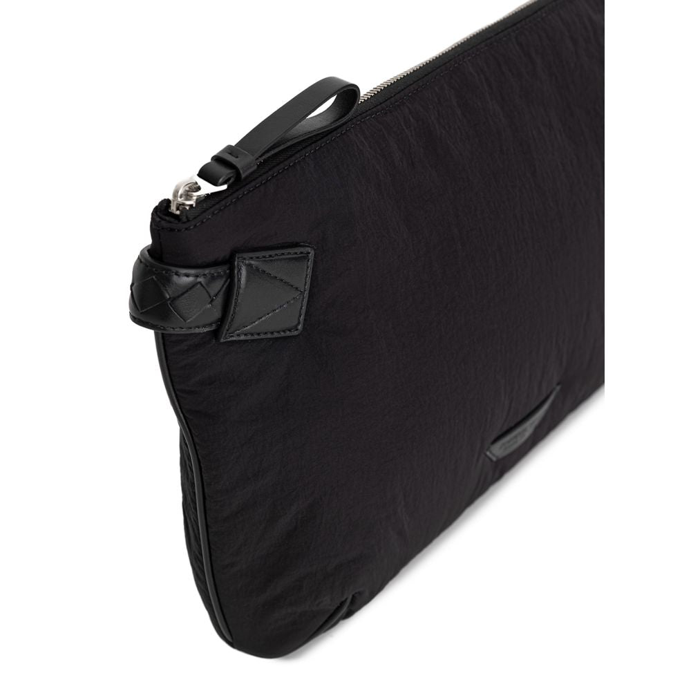 Black Nylon Clutch Bag - ventzia