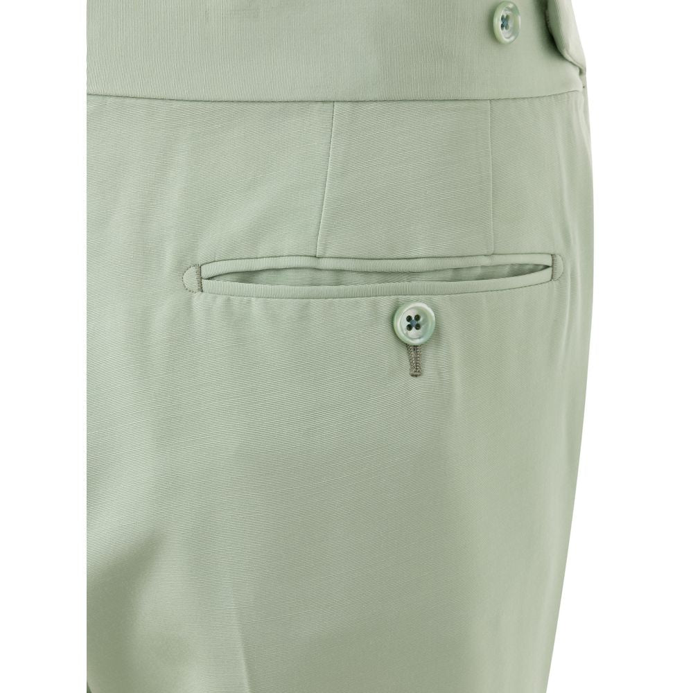 Green Viscose Chino Pant - ventzia