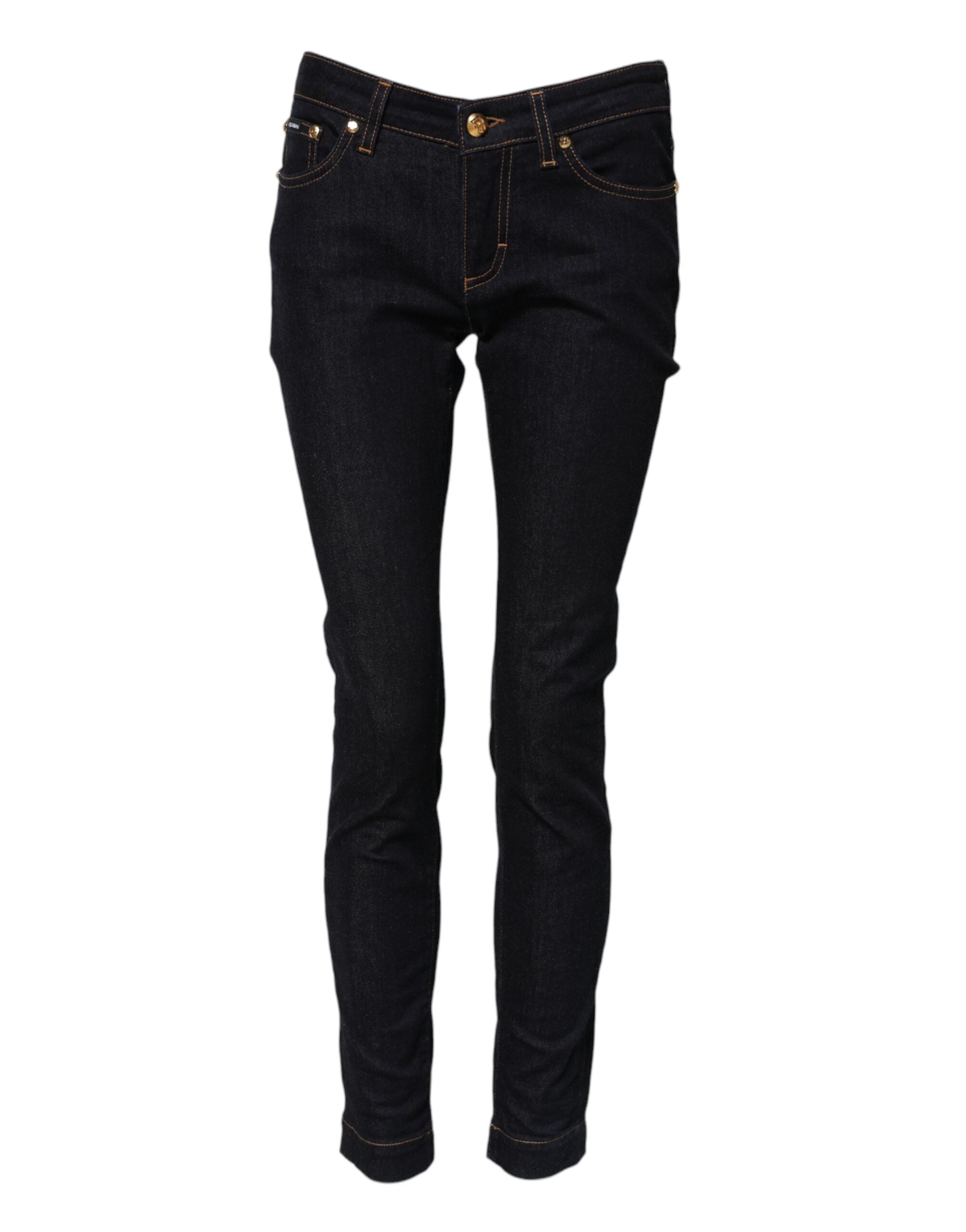 Blue Cotton PRETTY LowWaist Skinny Denim Jeans - ventzia