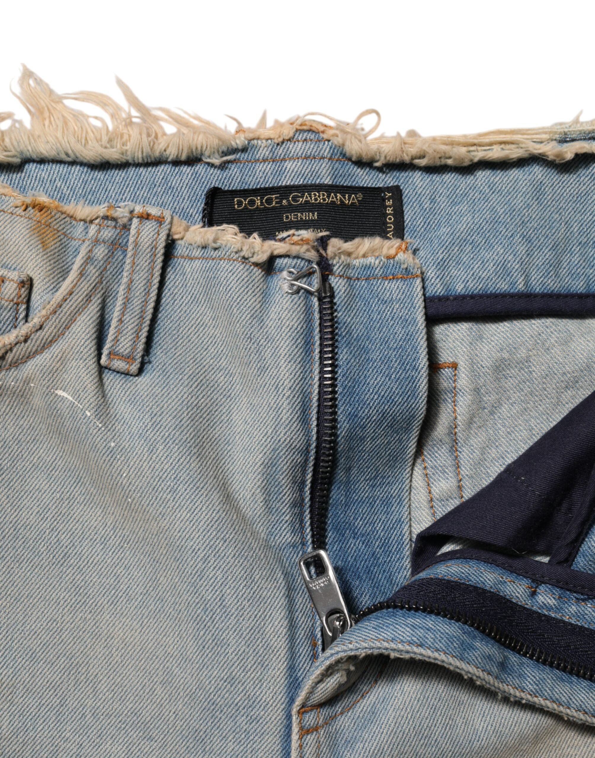 Light Blue High Waist Skinny Denim Jeans - ventzia