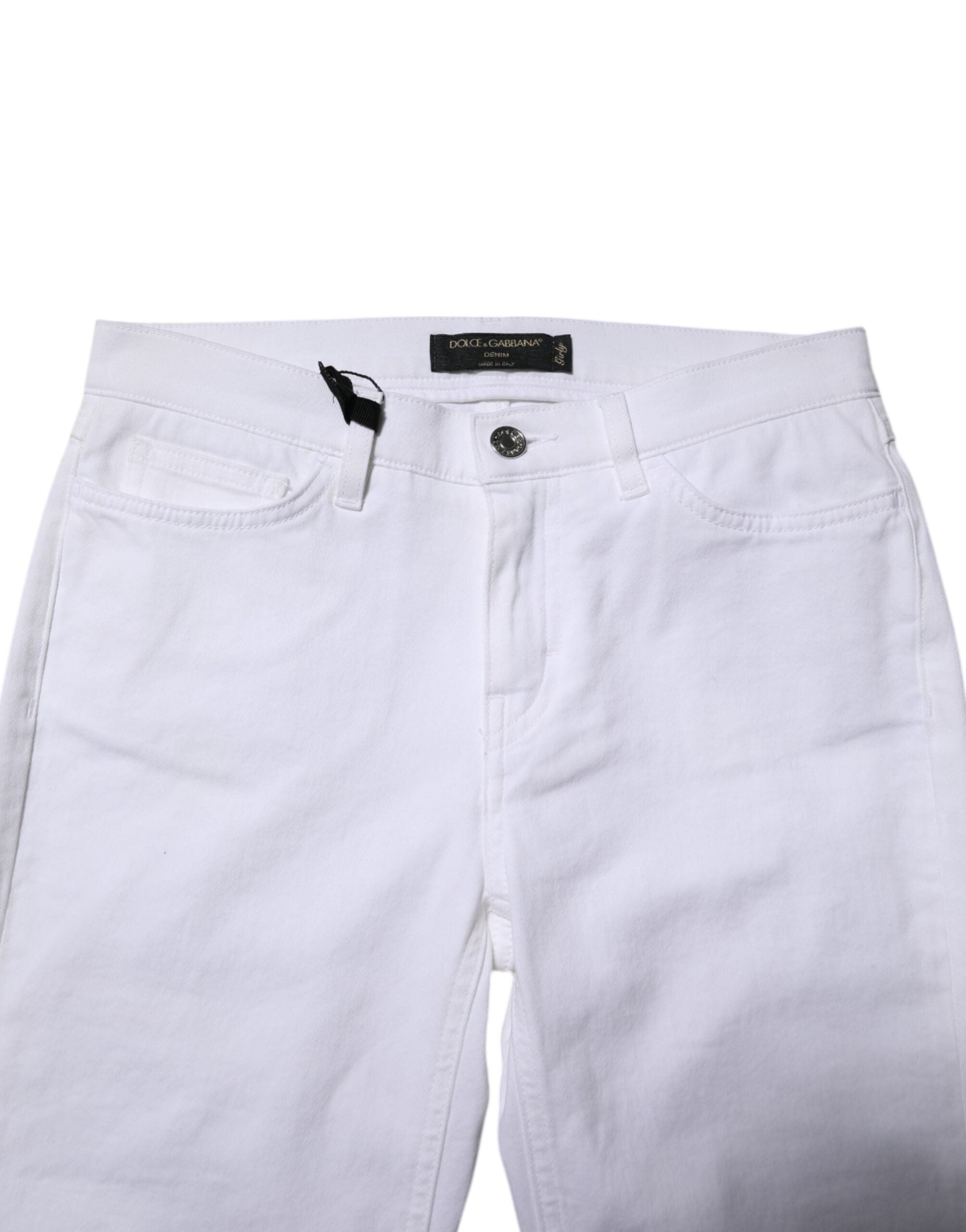 White GRACE Mid Waisted Skinny Denim Jeans - ventzia