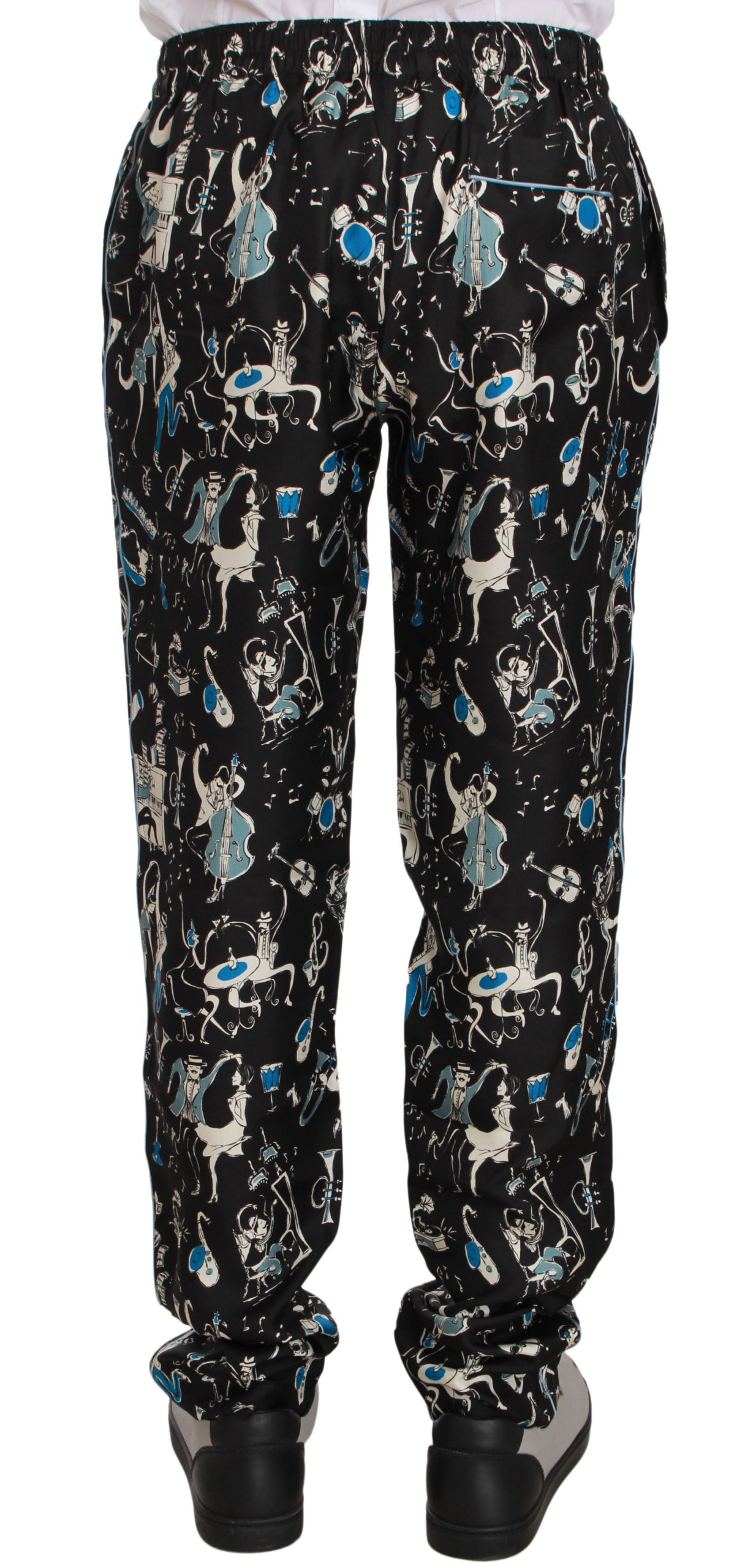 Elegant Silk Lounge Pants with Unique Print - ventzia