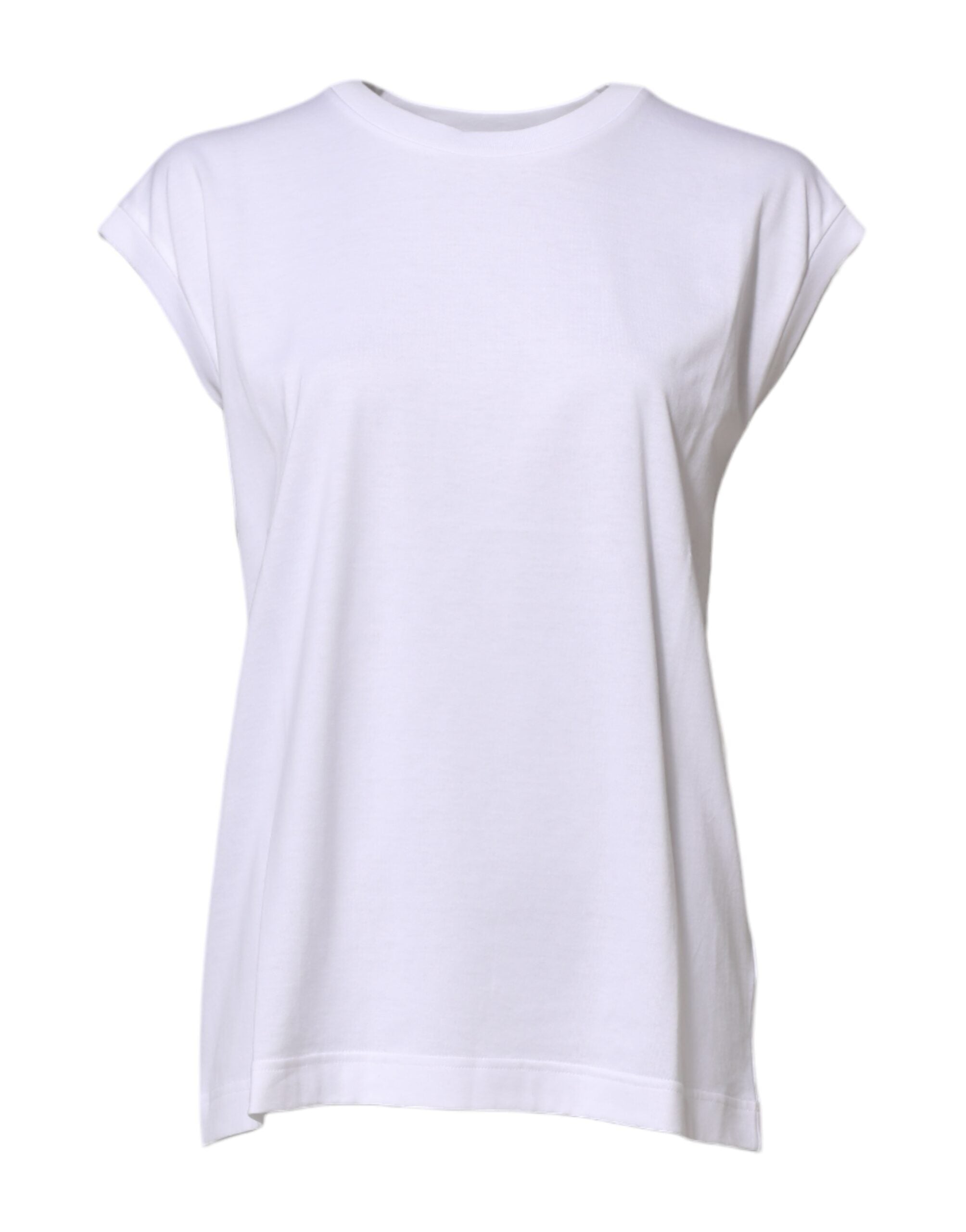 White Cotton Sleeveless Women Tank T-shirt - ventzia