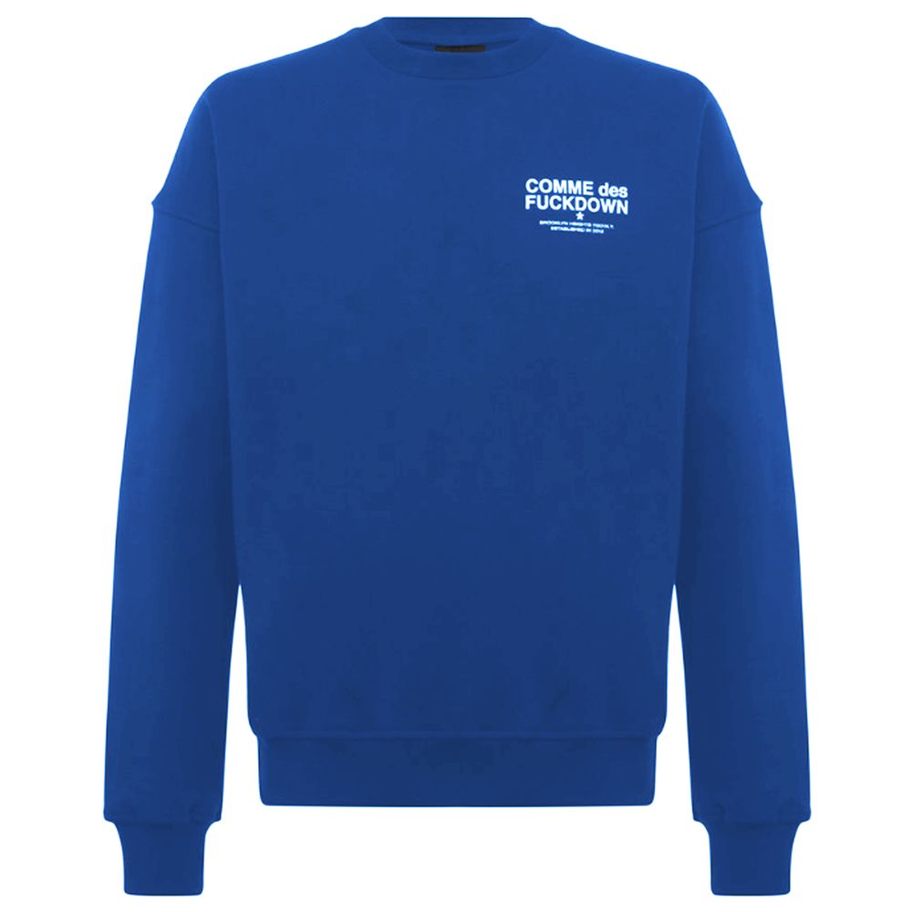 Blue Cotton Sweater - ventzia