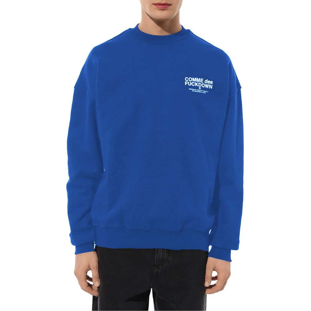 Blue Cotton Sweater - ventzia