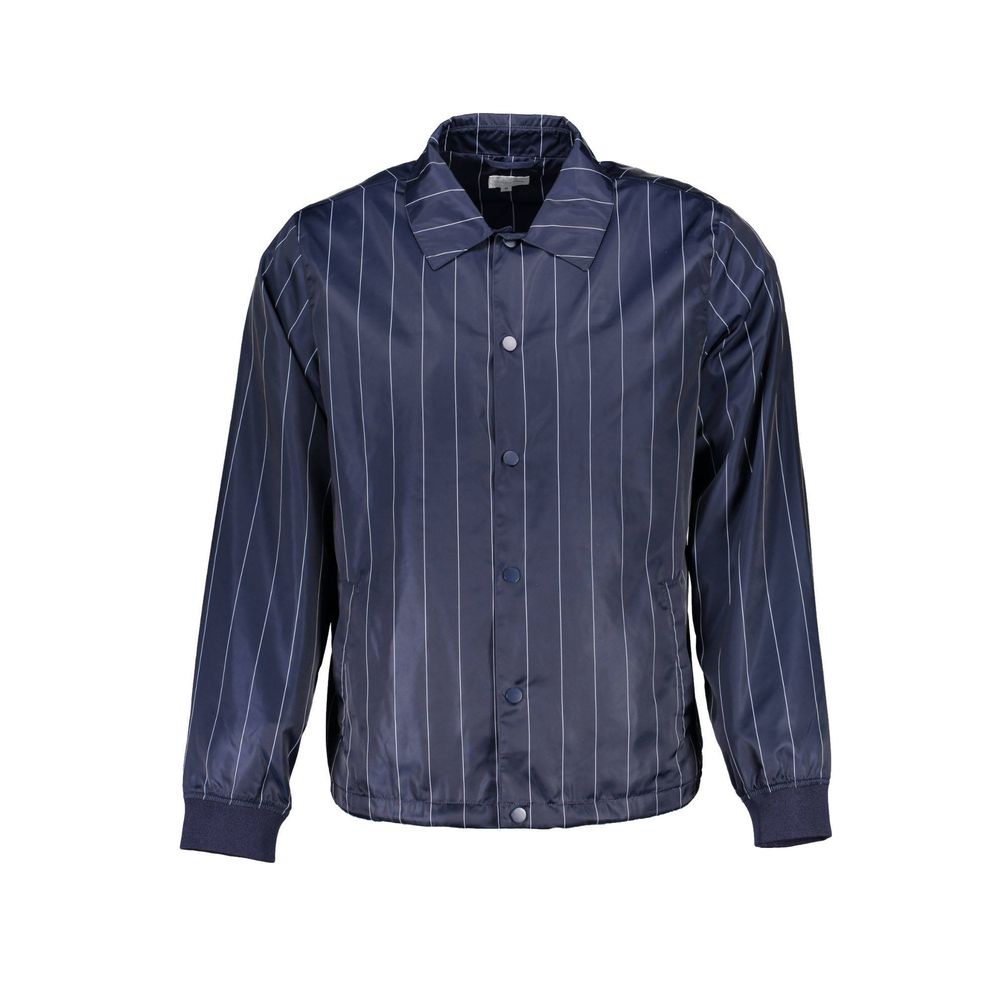 Blue Polyester Jacket - ventzia
