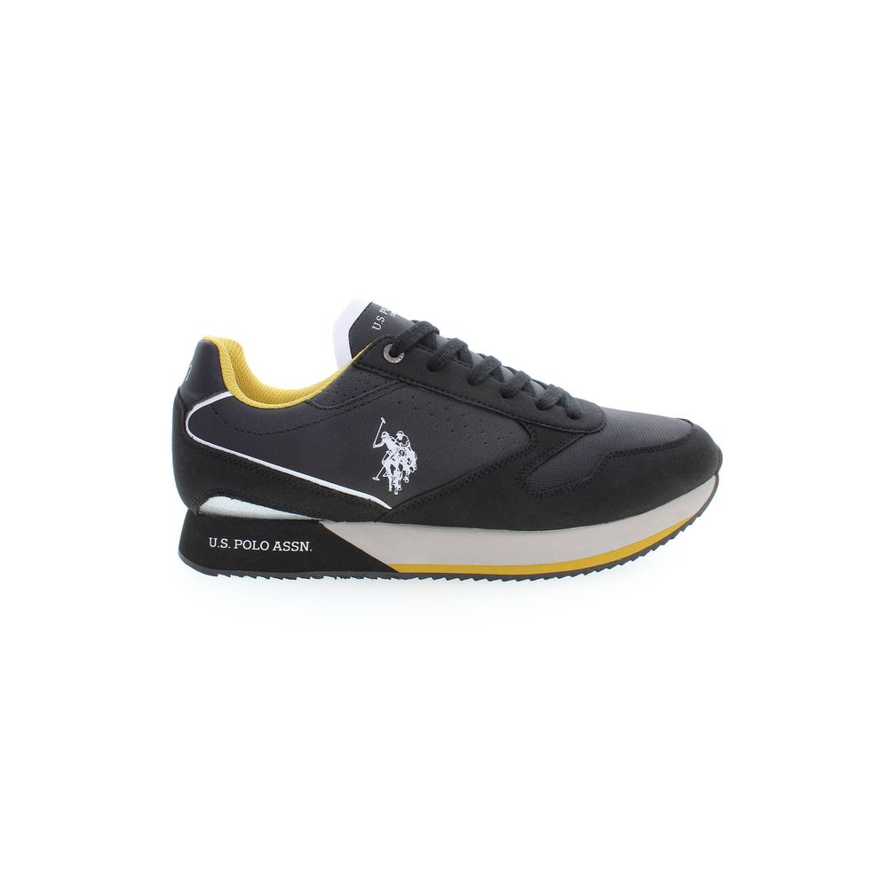 Black Polyester Men Sneaker - ventzia
