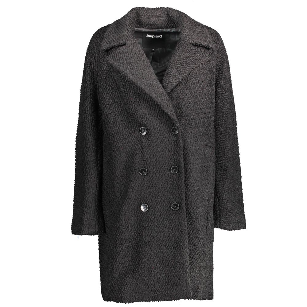 Black Polyester Jackets & Coat - ventzia