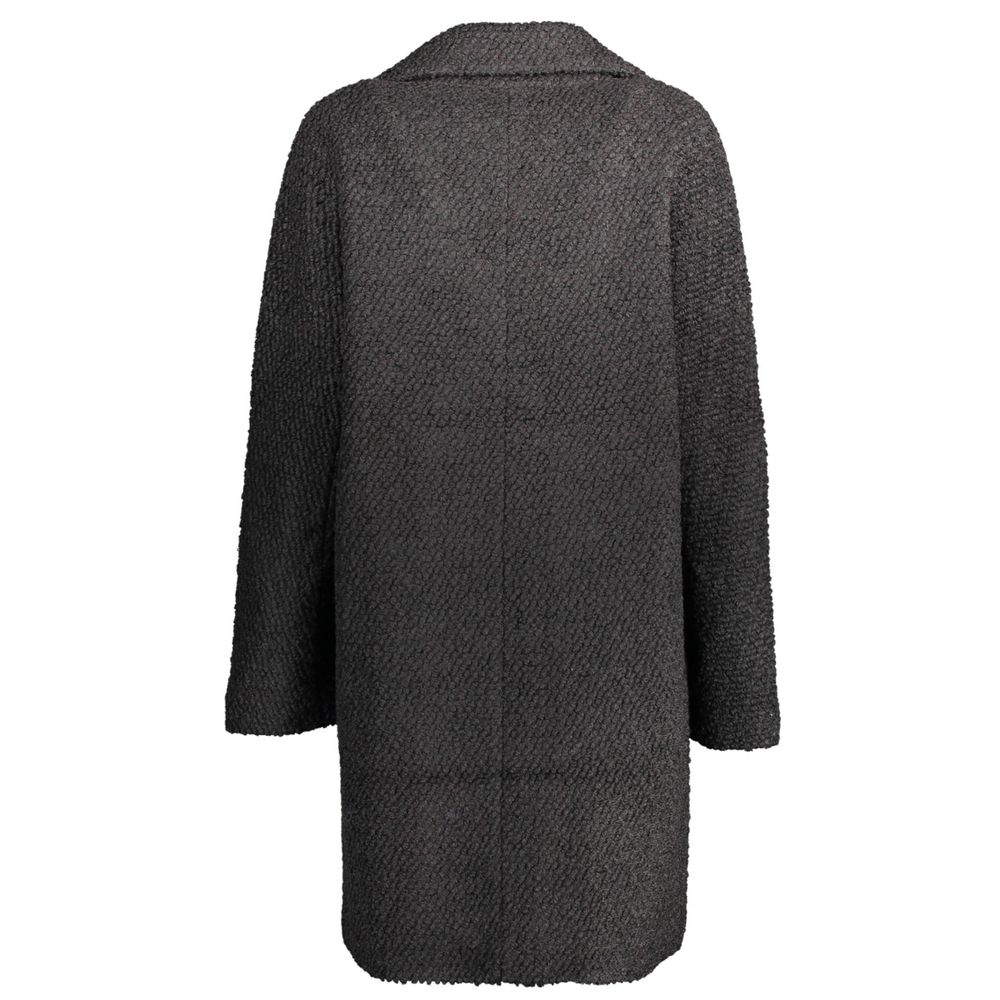Black Polyester Jackets & Coat - ventzia
