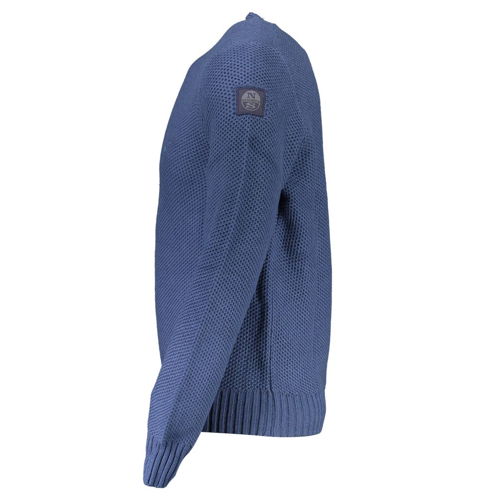 Blue Cotton Sweater - ventzia