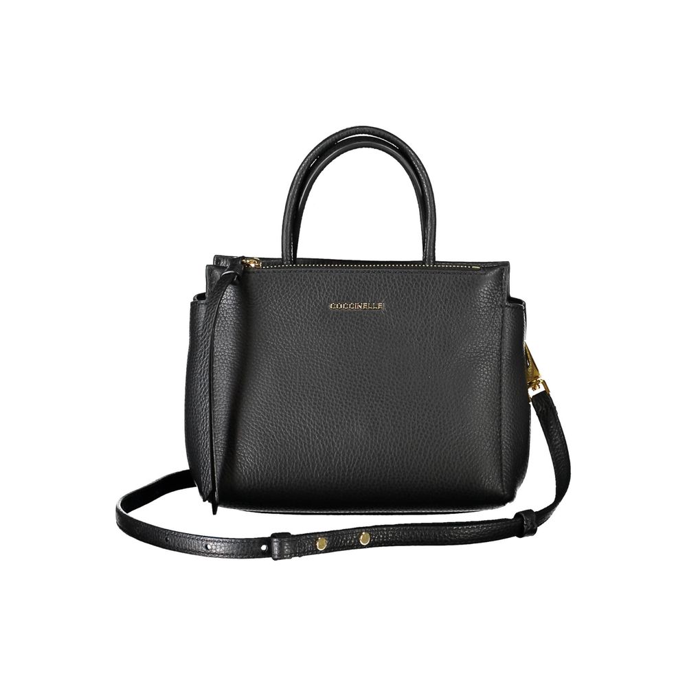 Black Leather Handbag - ventzia