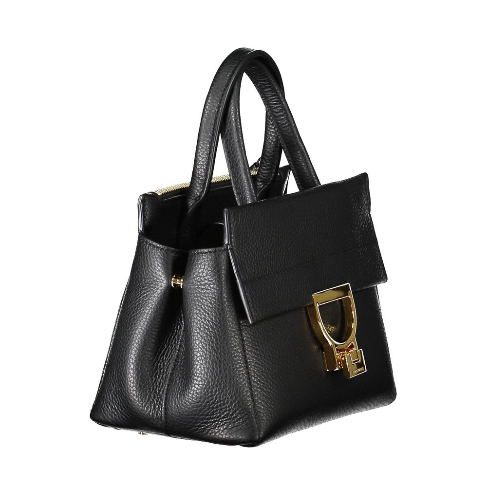 Black Leather Handbag - ventzia