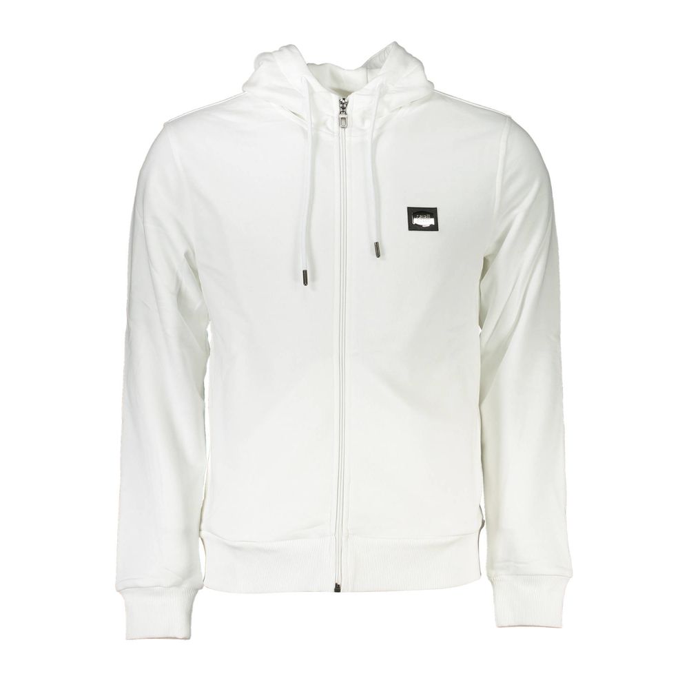White Cotton Men's Hooded Sweater - ventzia