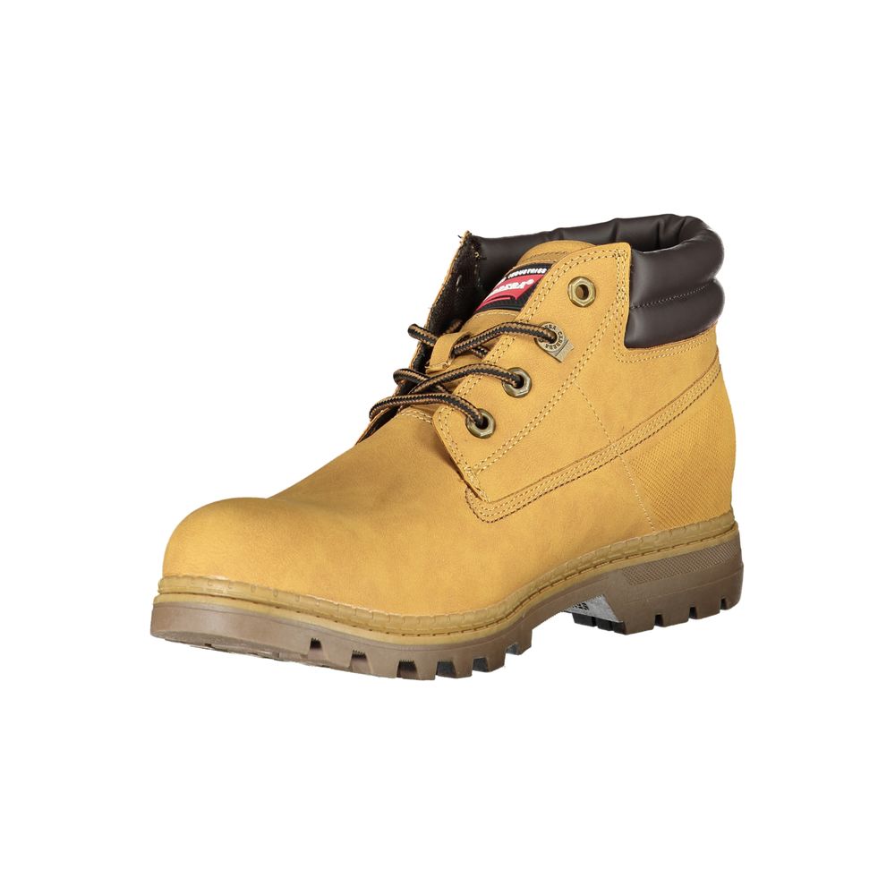 Yellow Polyester Men Boot - ventzia